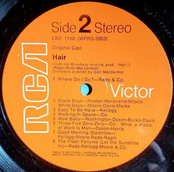 Various : Hair - The American Tribal Love-Rock Musical (The Original Broadway Cast Recording) (LP,Album,Repress,Stereo)