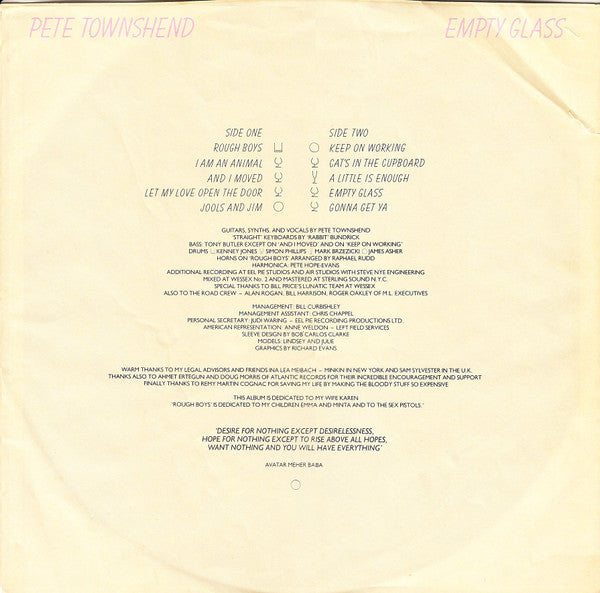 Pete Townshend : Empty Glass (LP,Album)