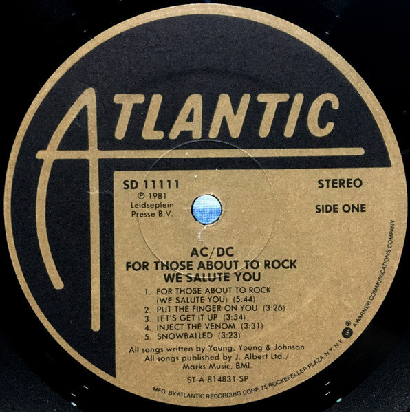 AC/DC : For Those About To Rock (We Salute You) (LP,Album,Stereo)