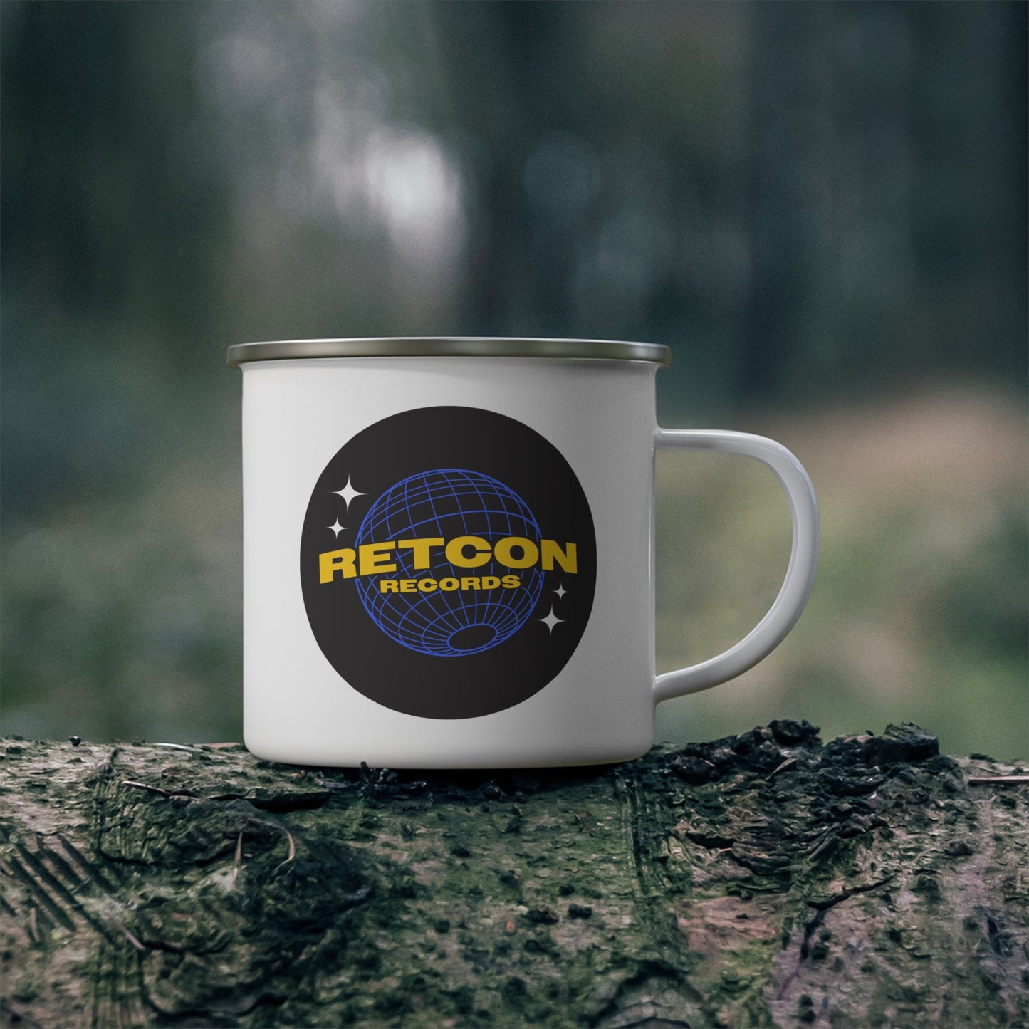 Retcon Records Enamel Camping Mug