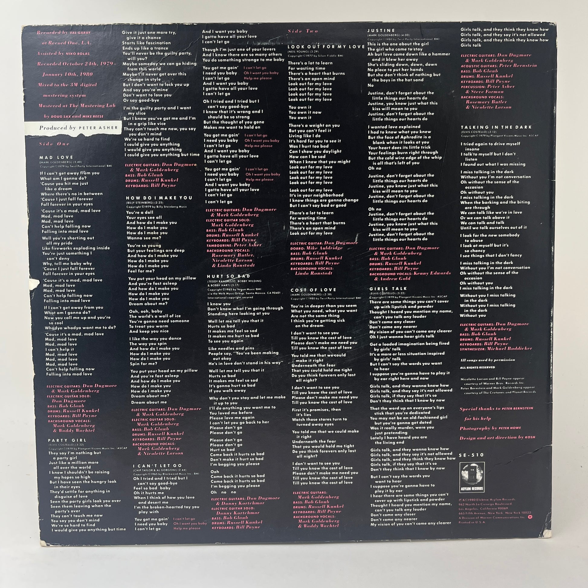 Linda Ronstadt : Mad Love (LP,Album,Stereo)