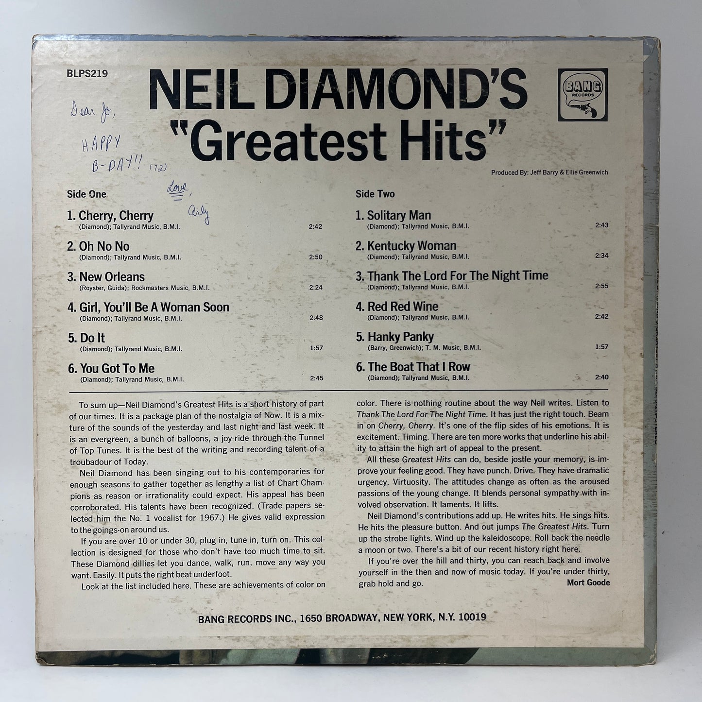 Neil Diamond : Neil Diamond's "Greatest Hits" (LP,Compilation,Stereo)