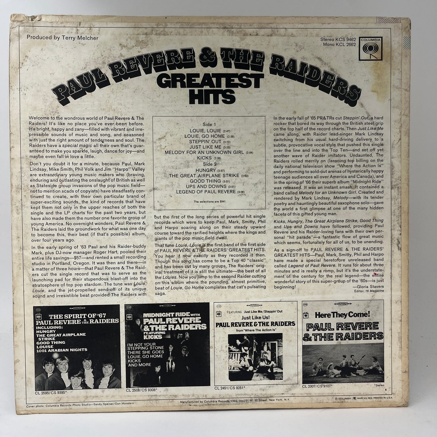 Paul Revere & The Raiders : Paul Revere & The Raiders' Greatest Hits (LP,Stereo,Compilation)