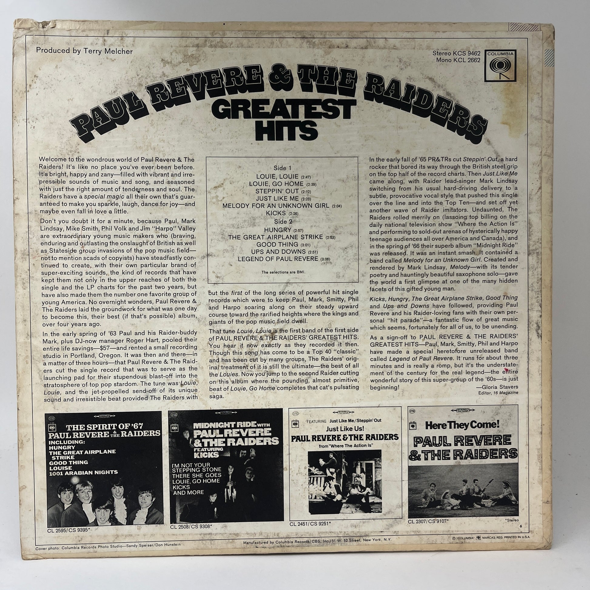 Paul Revere & The Raiders : Paul Revere & The Raiders' Greatest Hits (LP,Stereo,Compilation)