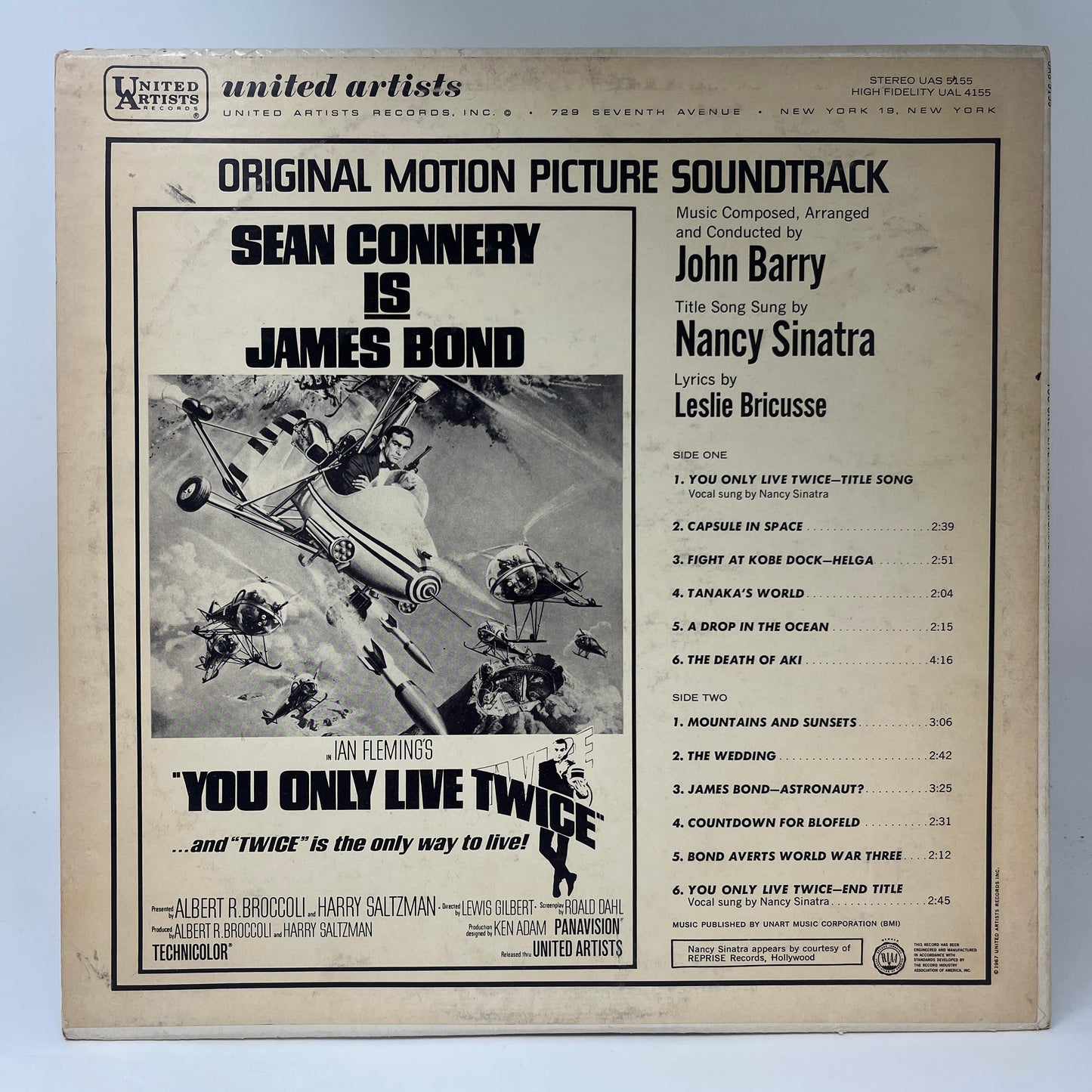 John Barry : You Only Live Twice (Original Motion Picture Soundtrack) (LP,Album,Stereo)