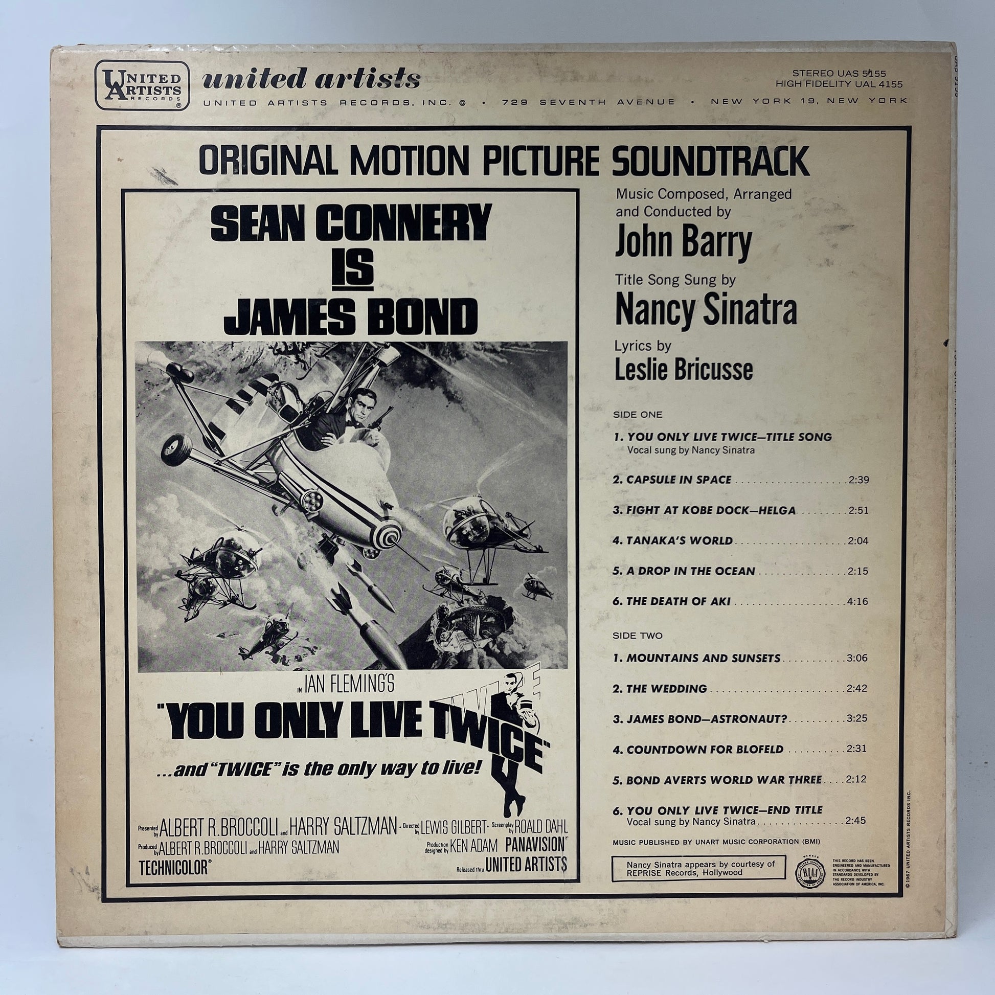 John Barry : You Only Live Twice (Original Motion Picture Soundtrack) (LP,Album,Stereo)