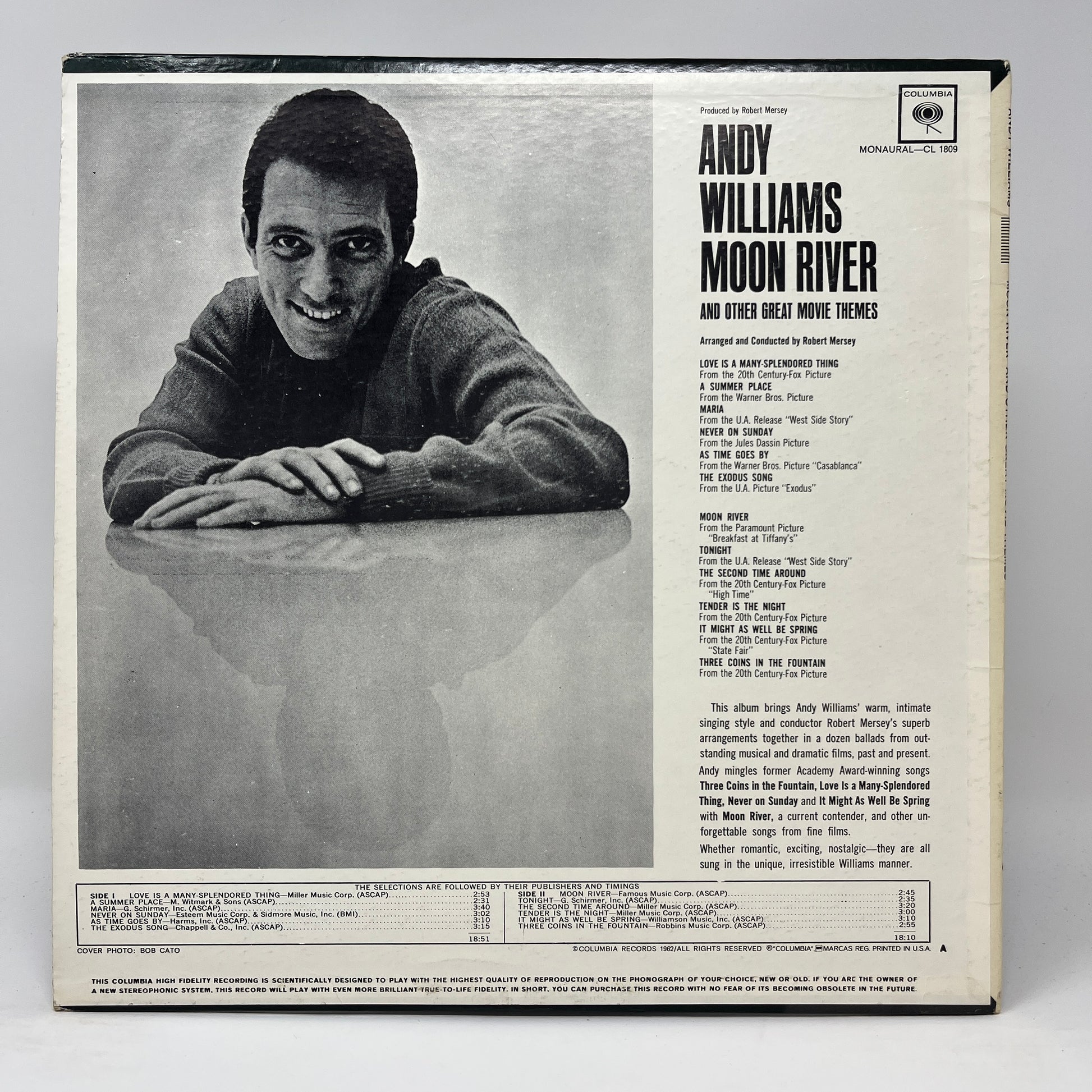 Andy Williams : Moon River & Other Great Movie Themes (LP,Repress,Mono)