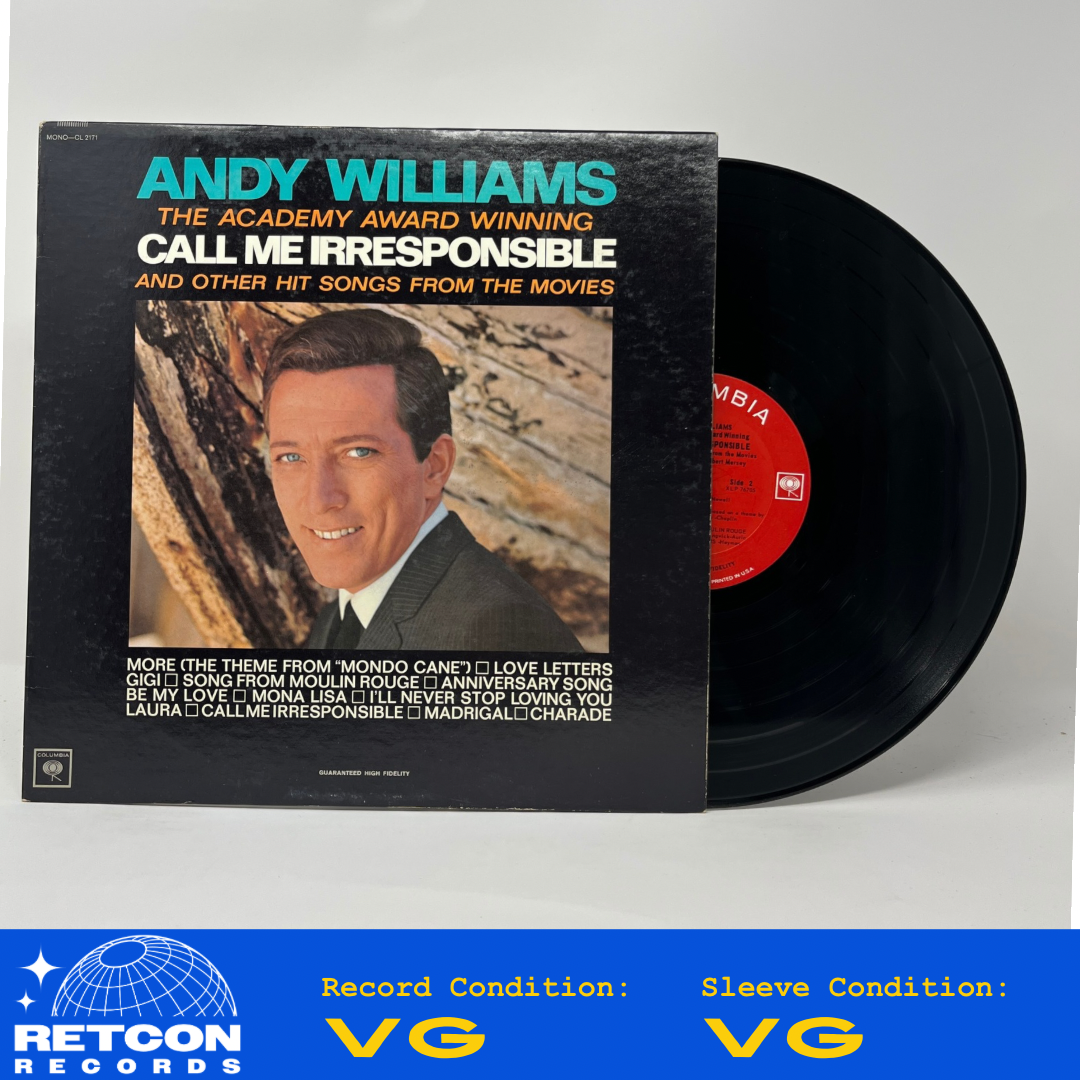 Andy Williams : Call Me Irresponsible And Other Hit Songs From The Movies (LP,Album,Mono)