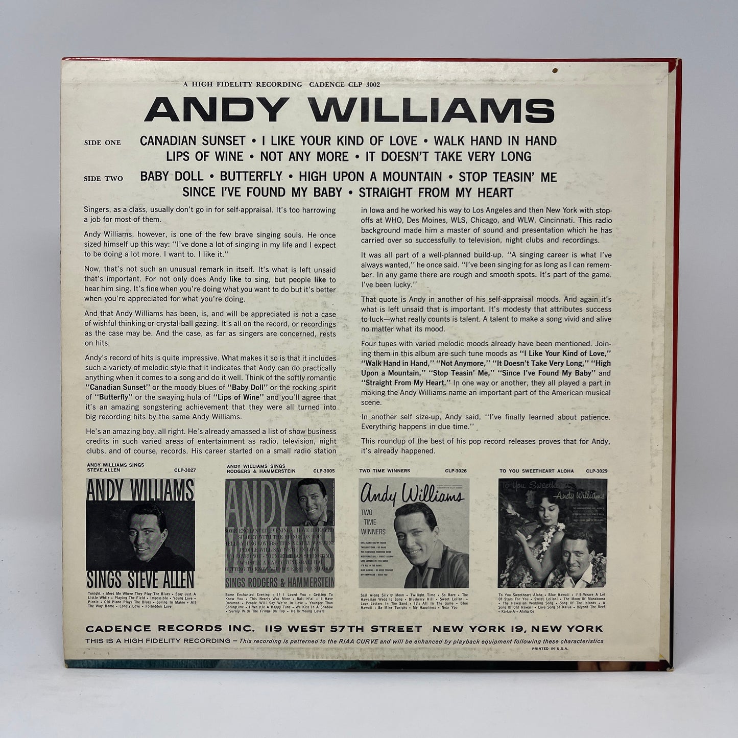 Andy Williams : Andy Williams (LP,Reissue)