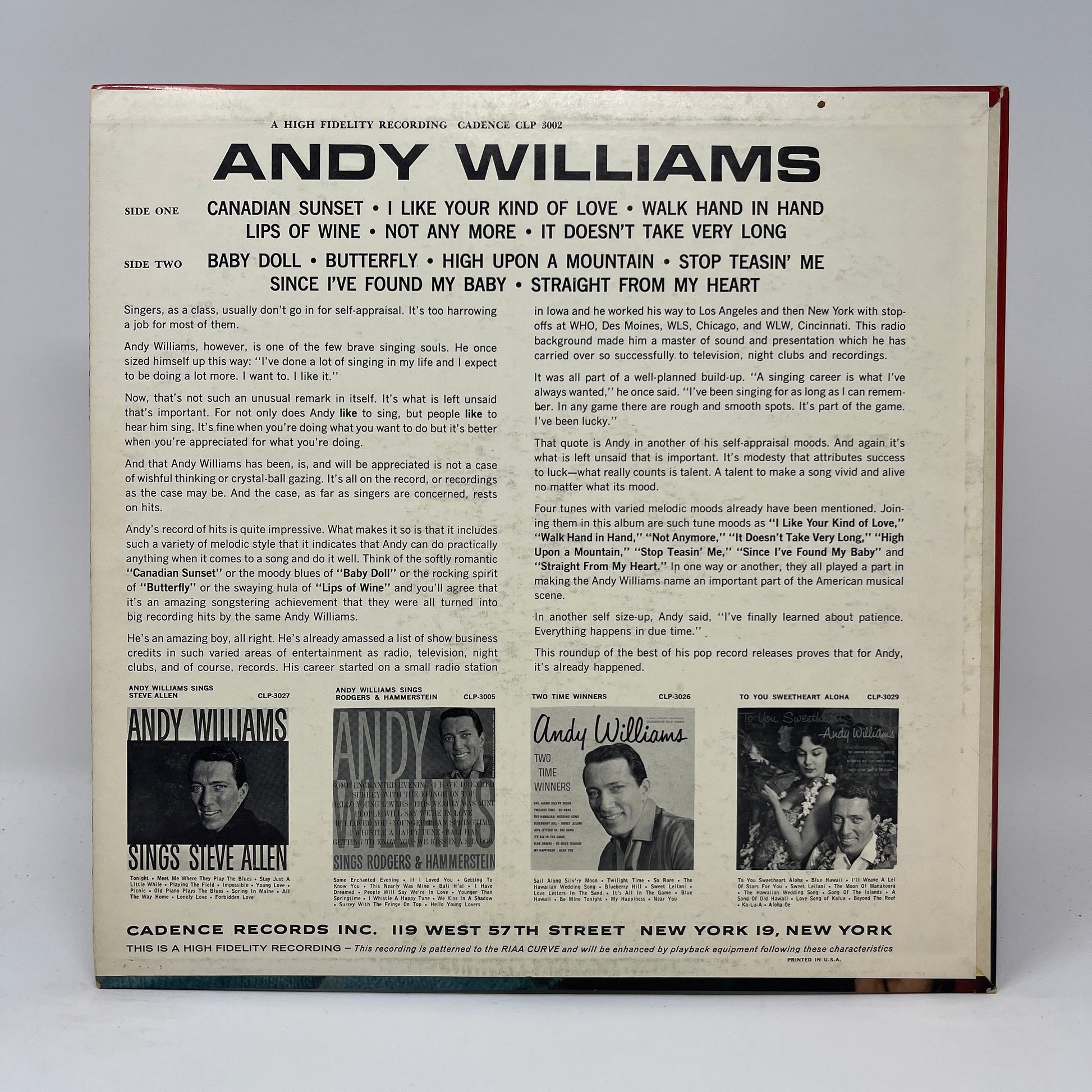 Andy Williams : Andy Williams (LP,Reissue)