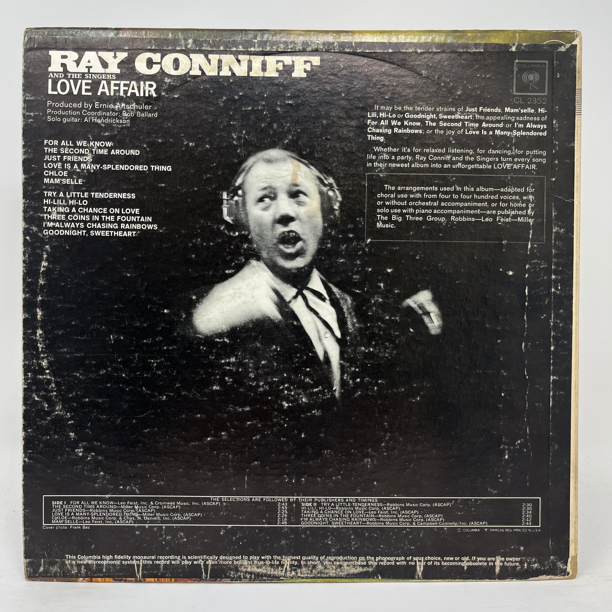 Ray Conniff And The Singers : Love Affair (LP,Album,Mono)