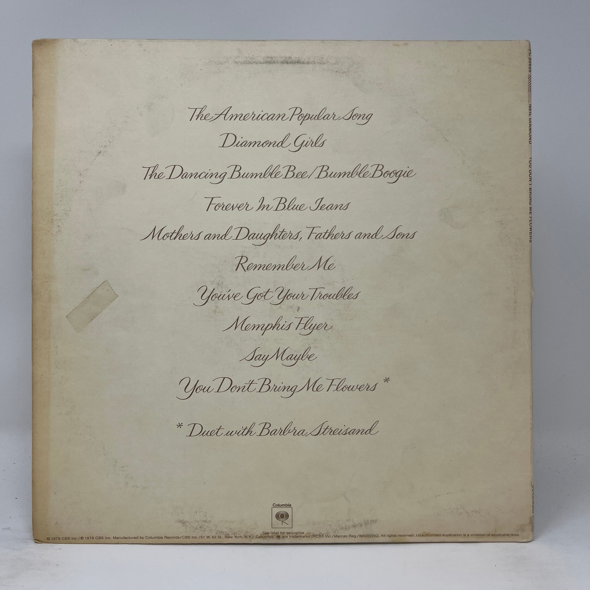 Neil Diamond : You Don't Bring Me Flowers (LP,Album)