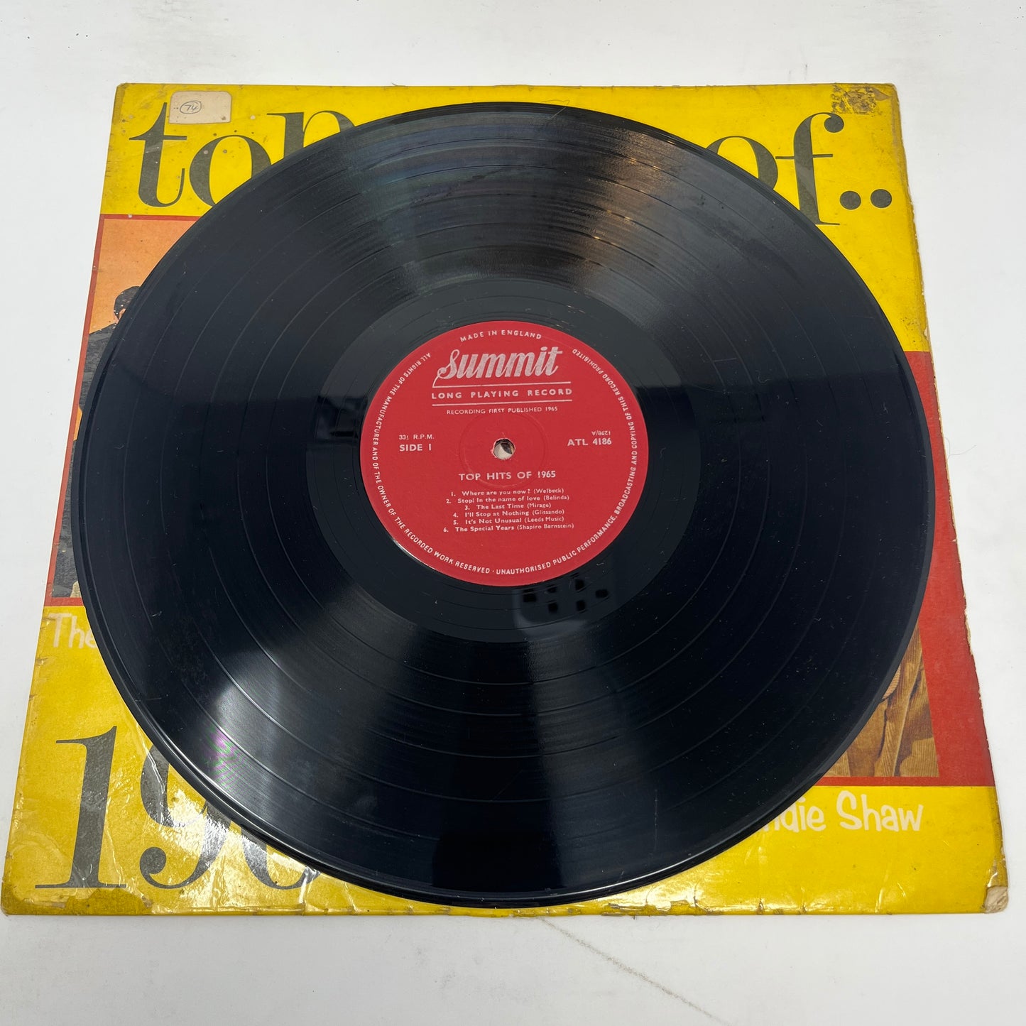 Unknown Artist : Top Hits Of 1965 (LP,Mono)