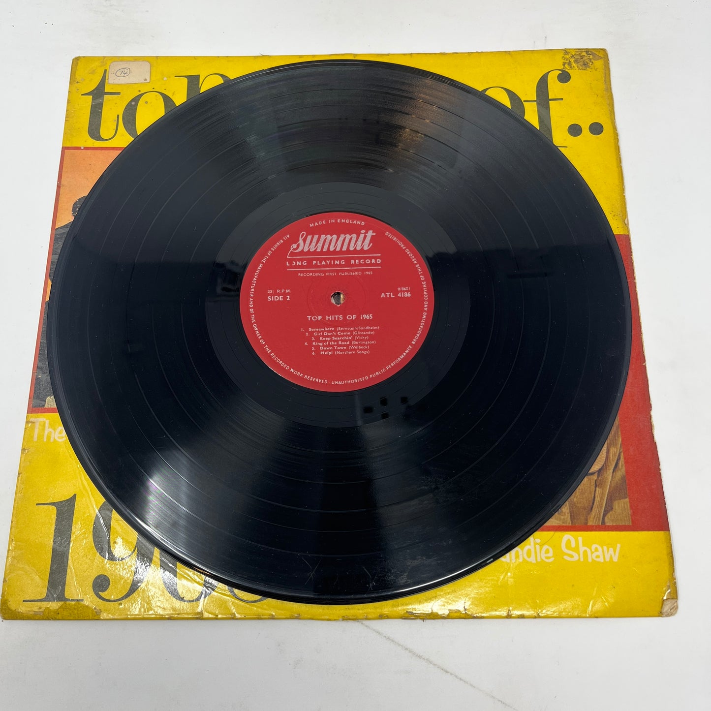 Unknown Artist : Top Hits Of 1965 (LP,Mono)