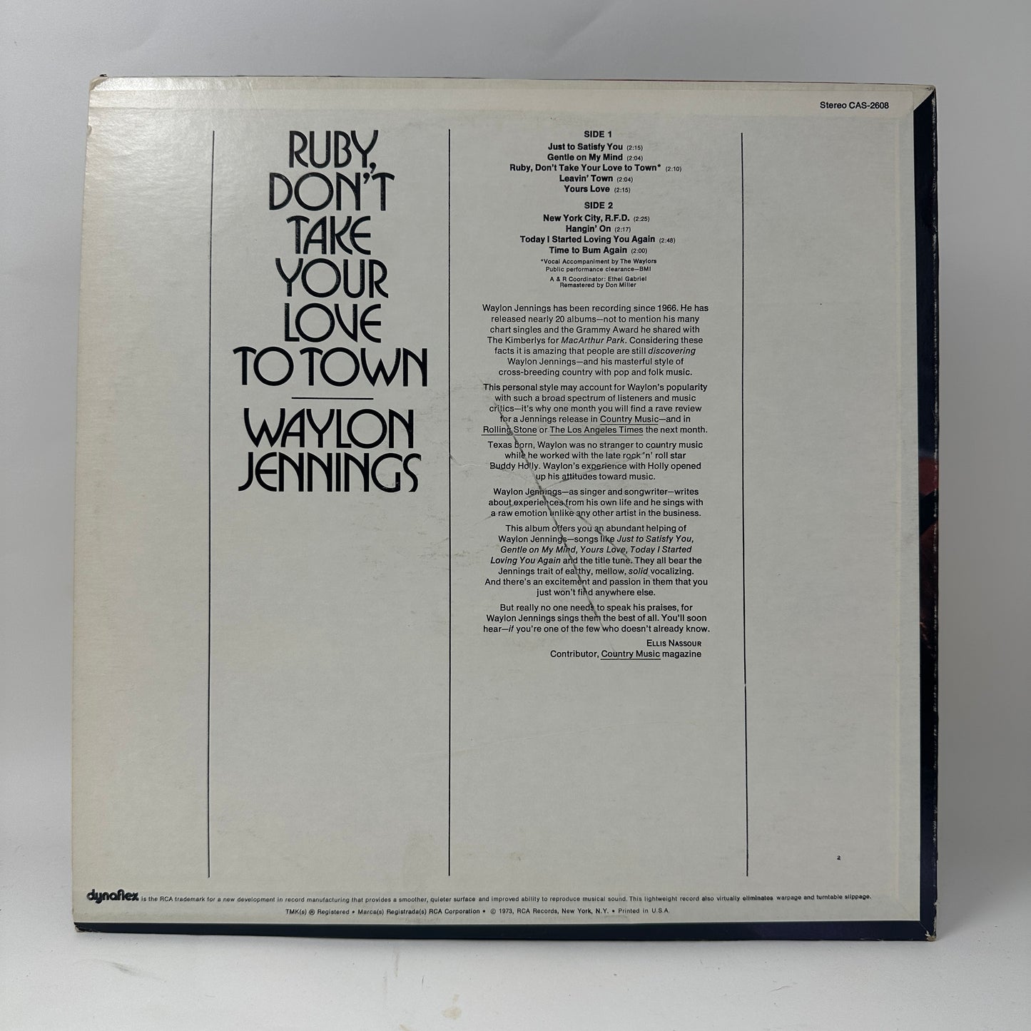 Waylon Jennings : Ruby, Don't Take Your Love To Town (LP,Album,Compilation)