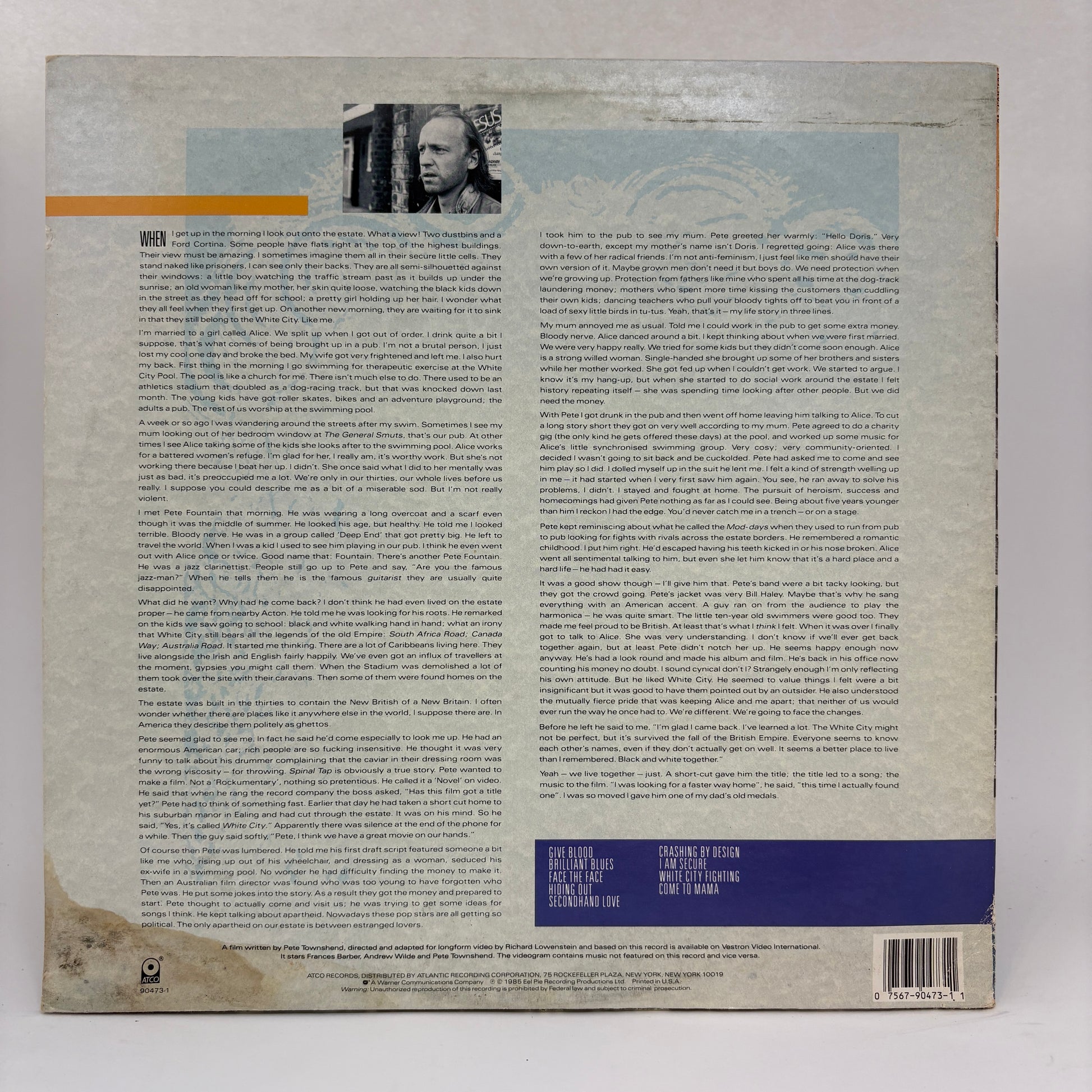 Pete Townshend : White City (A Novel) (LP,Album,Stereo)