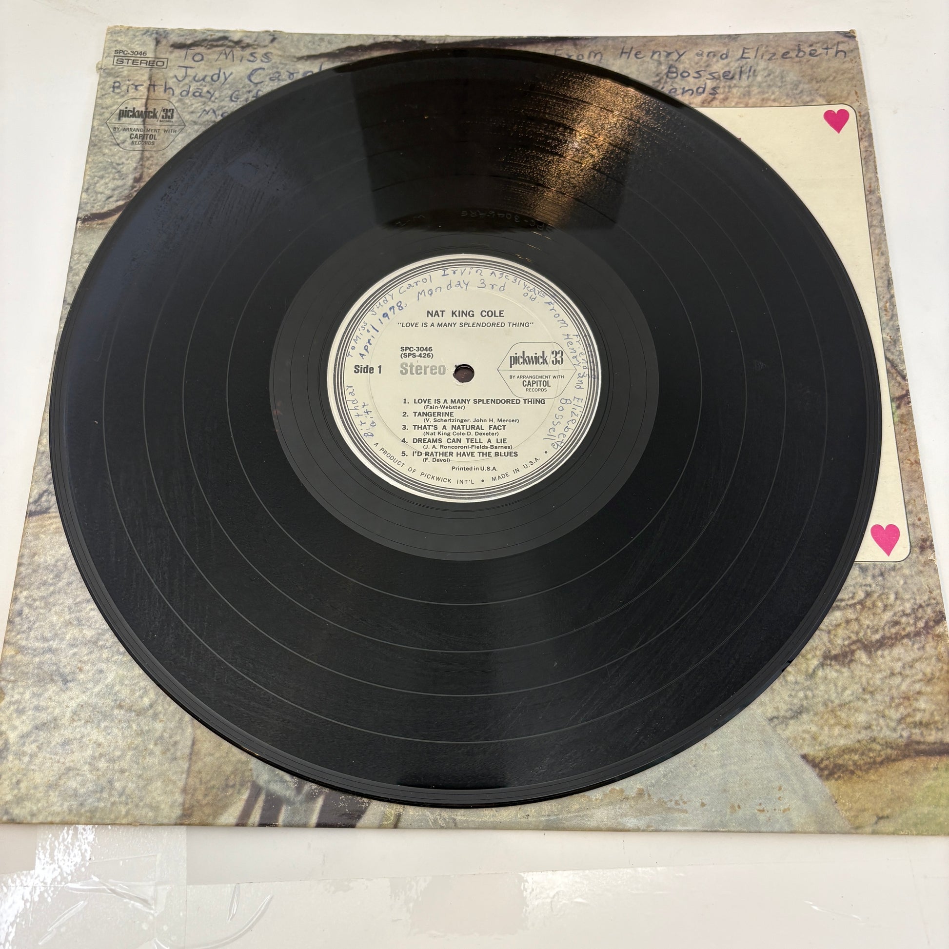 Nat King Cole : Love Is A Many Splendored Thing (LP,Compilation,Stereo)