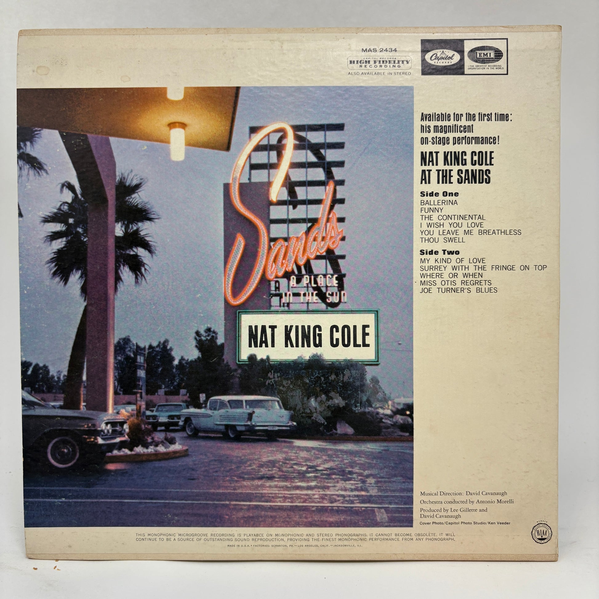 Nat King Cole : Nat King Cole At The Sands (LP,Album,Stereo)