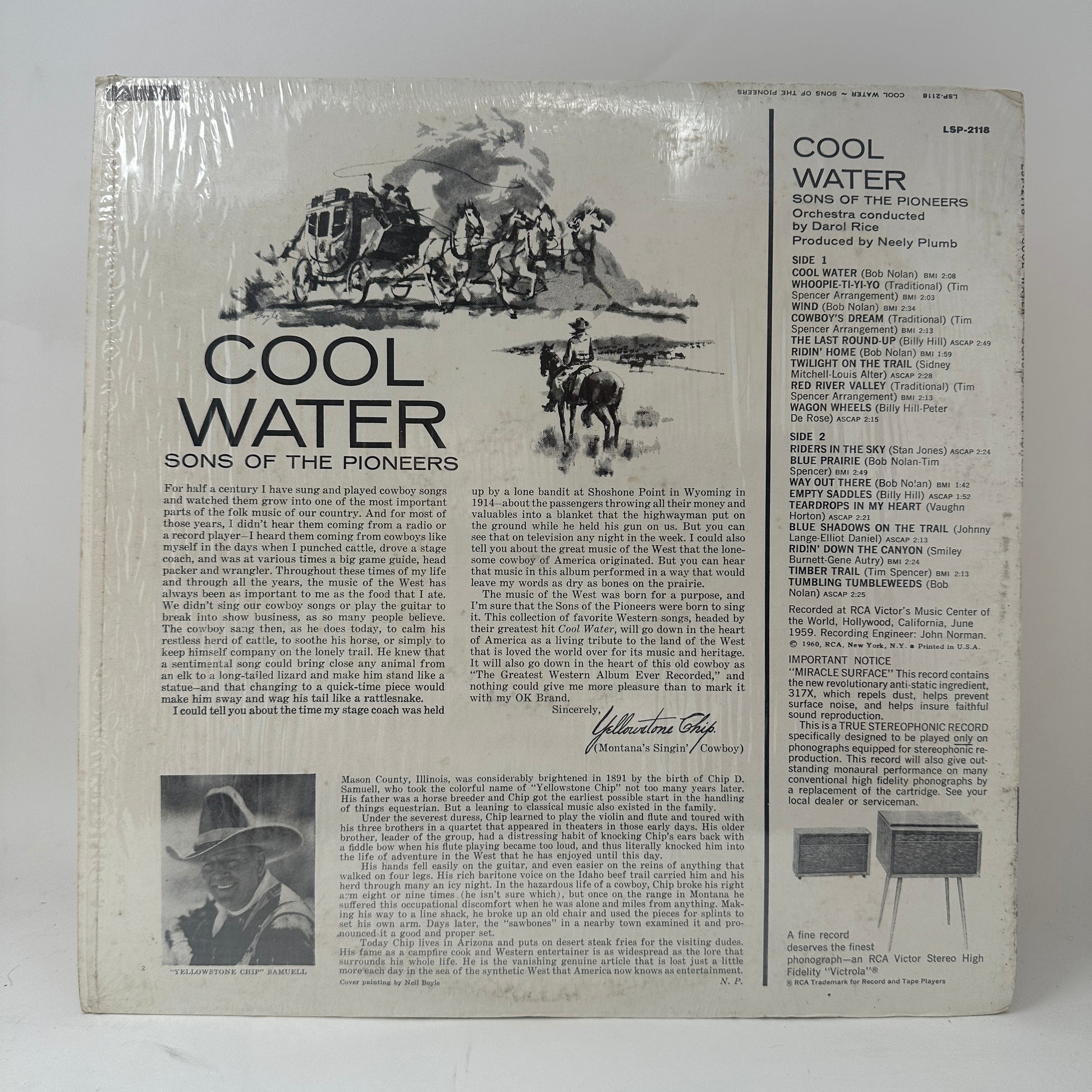 The Sons Of The Pioneers : Cool Water (And Seventeen Timeless Western Favorites) (LP,Album,Reissue,Stereo)