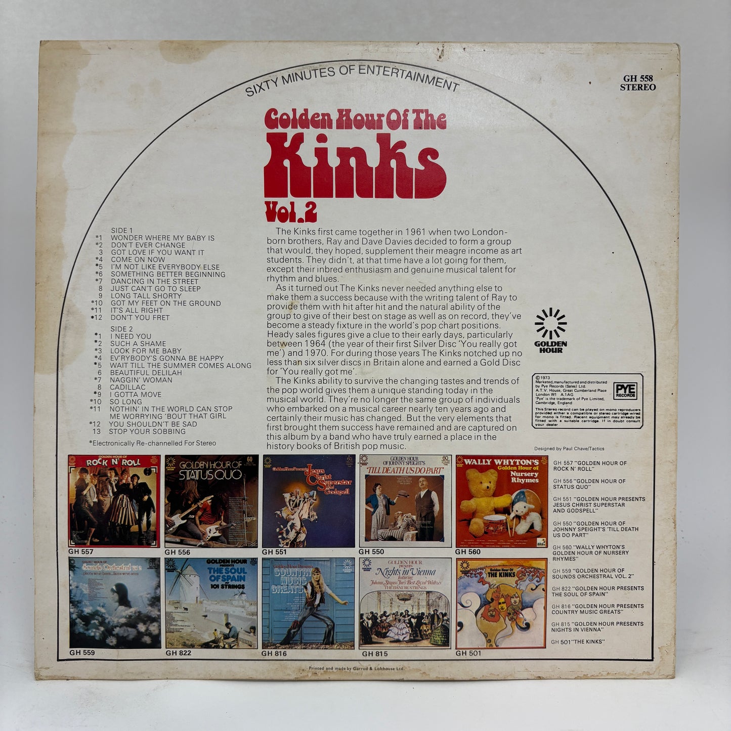 The Kinks : Golden Hour Of The Kinks Vol. 2 (LP,Album,Compilation)