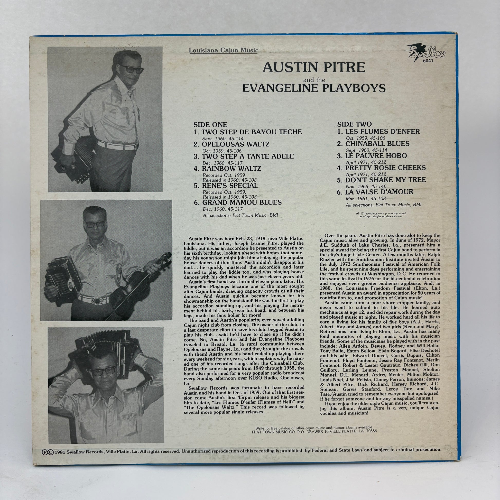 Austin Pitre & The Evangeline Playboys : Austin Pitre And The Evangeline Playboys (LP,Compilation)