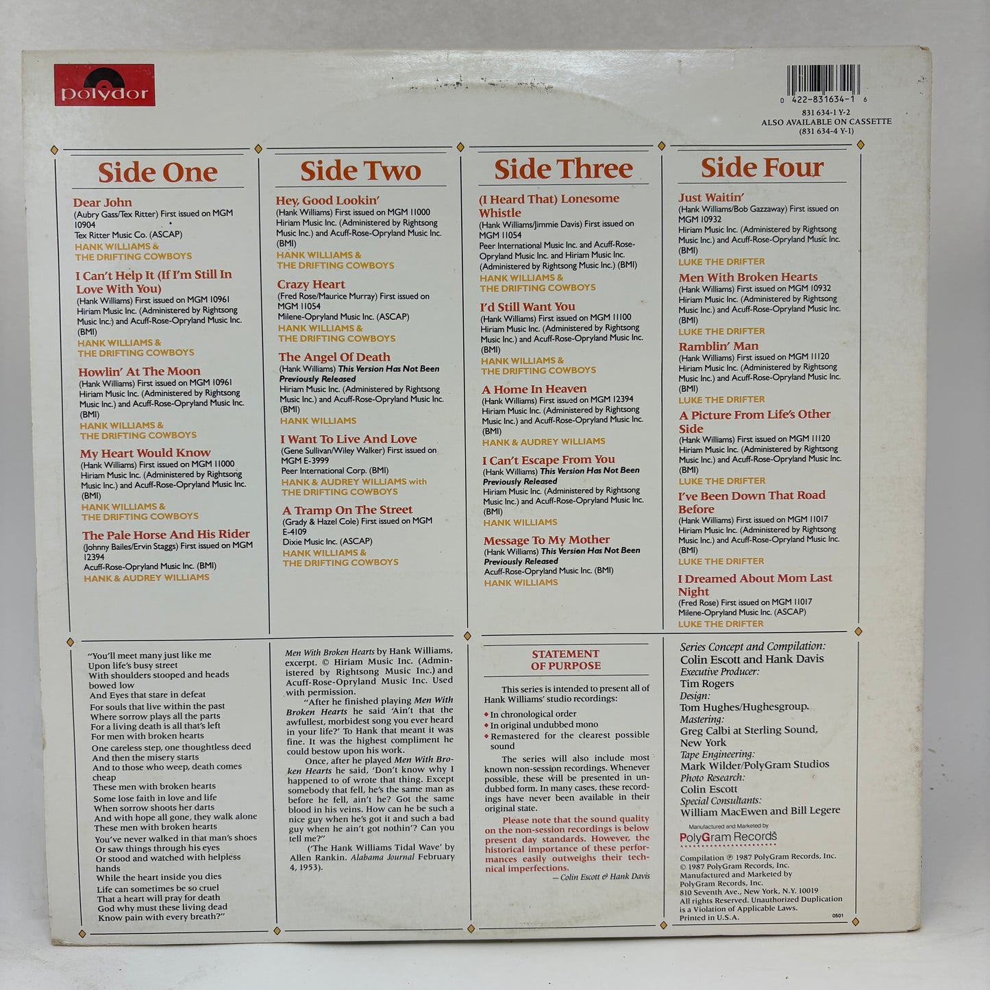 Hank Williams : Hey, Good Lookin' : December 1950 - July 1951 (LP,Compilation,Mono)