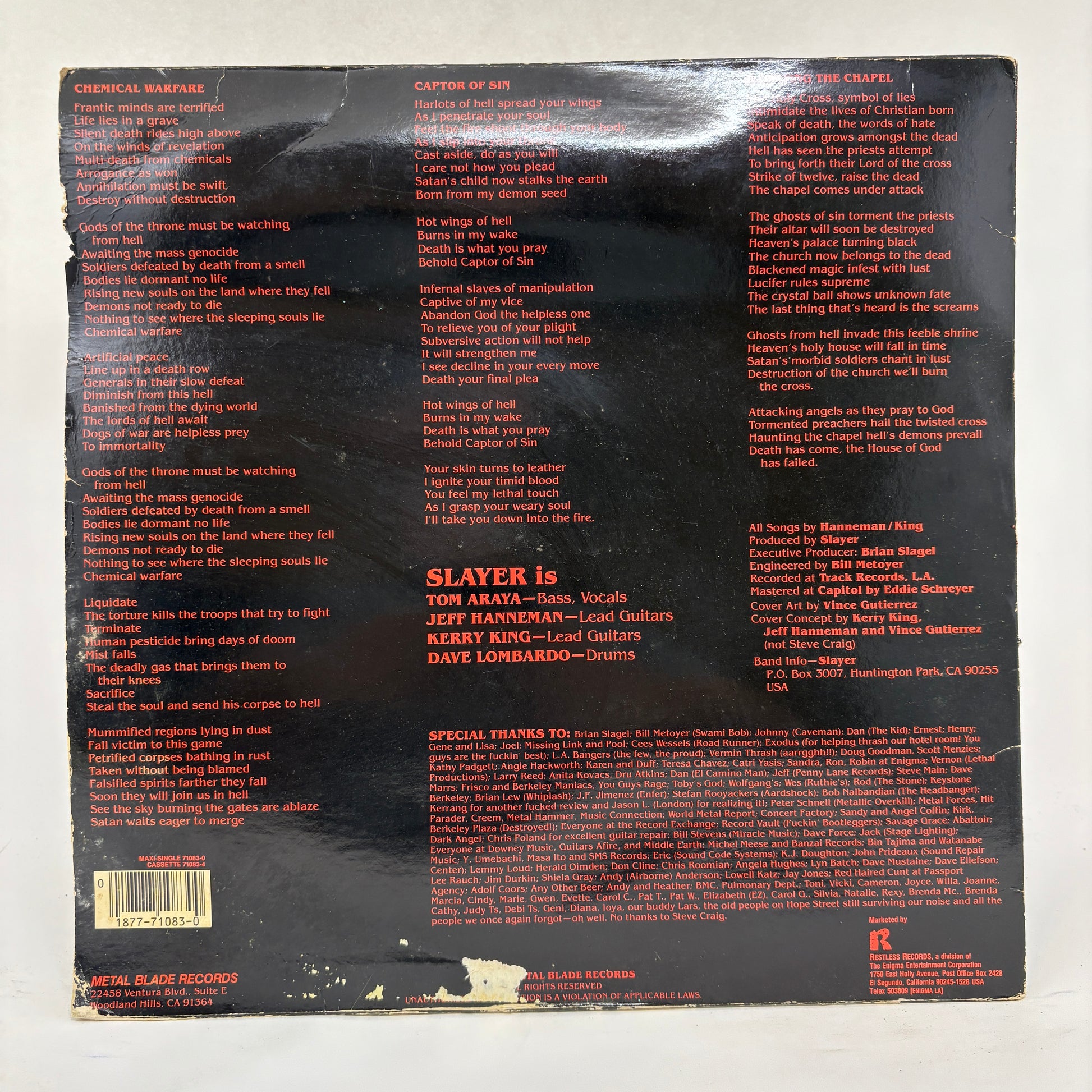 Slayer : Haunting The Chapel (12",33 ⅓ RPM,EP,Reissue)