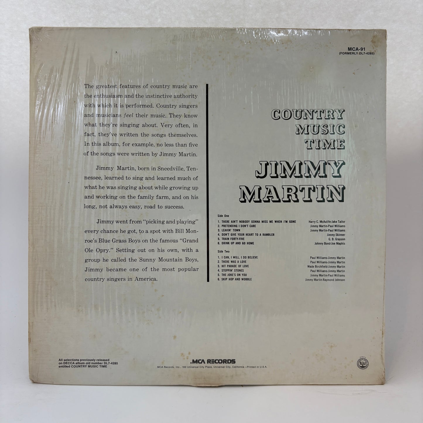 Jimmy Martin : Country Music Time (LP,Album,Reissue)