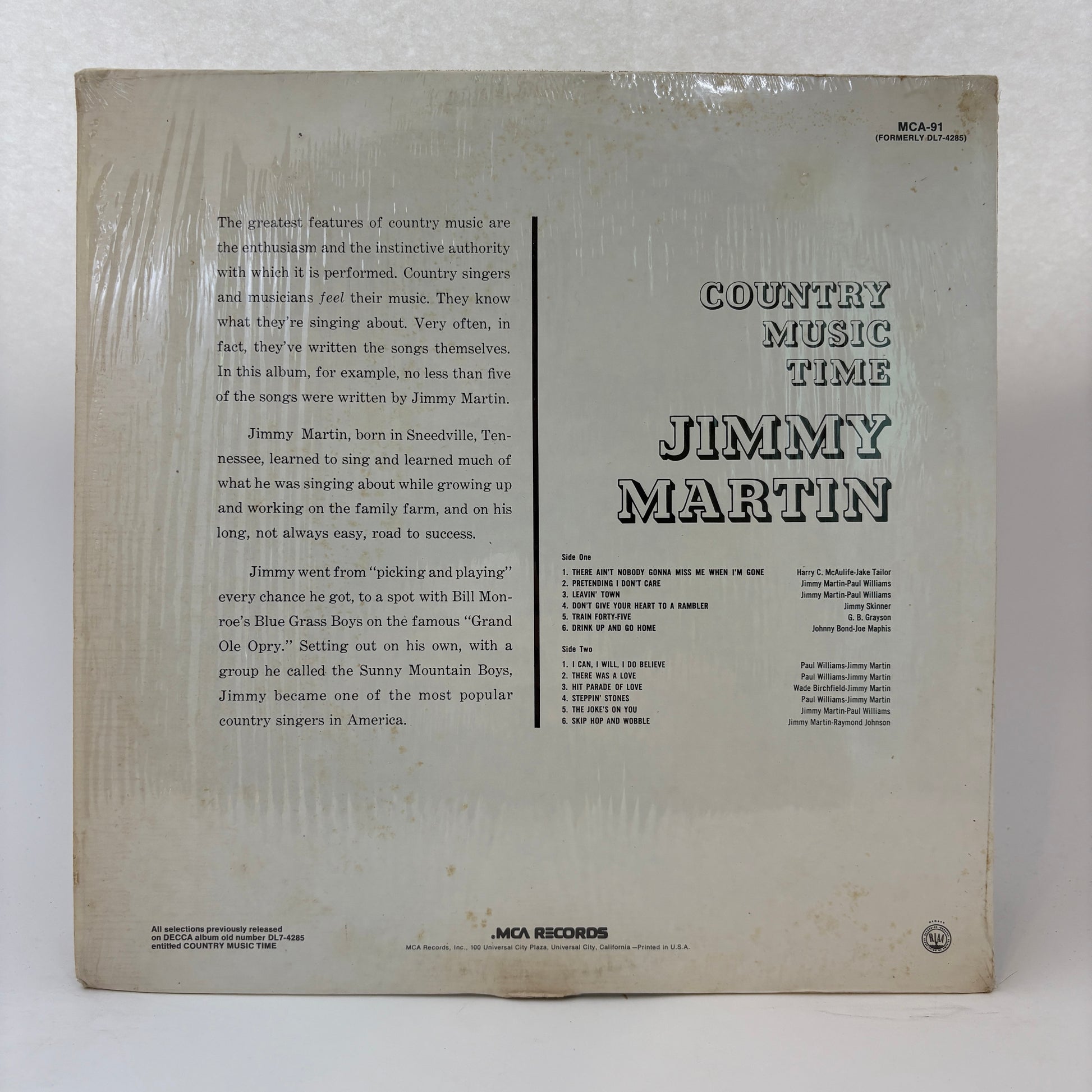 Jimmy Martin : Country Music Time (LP,Album,Reissue)