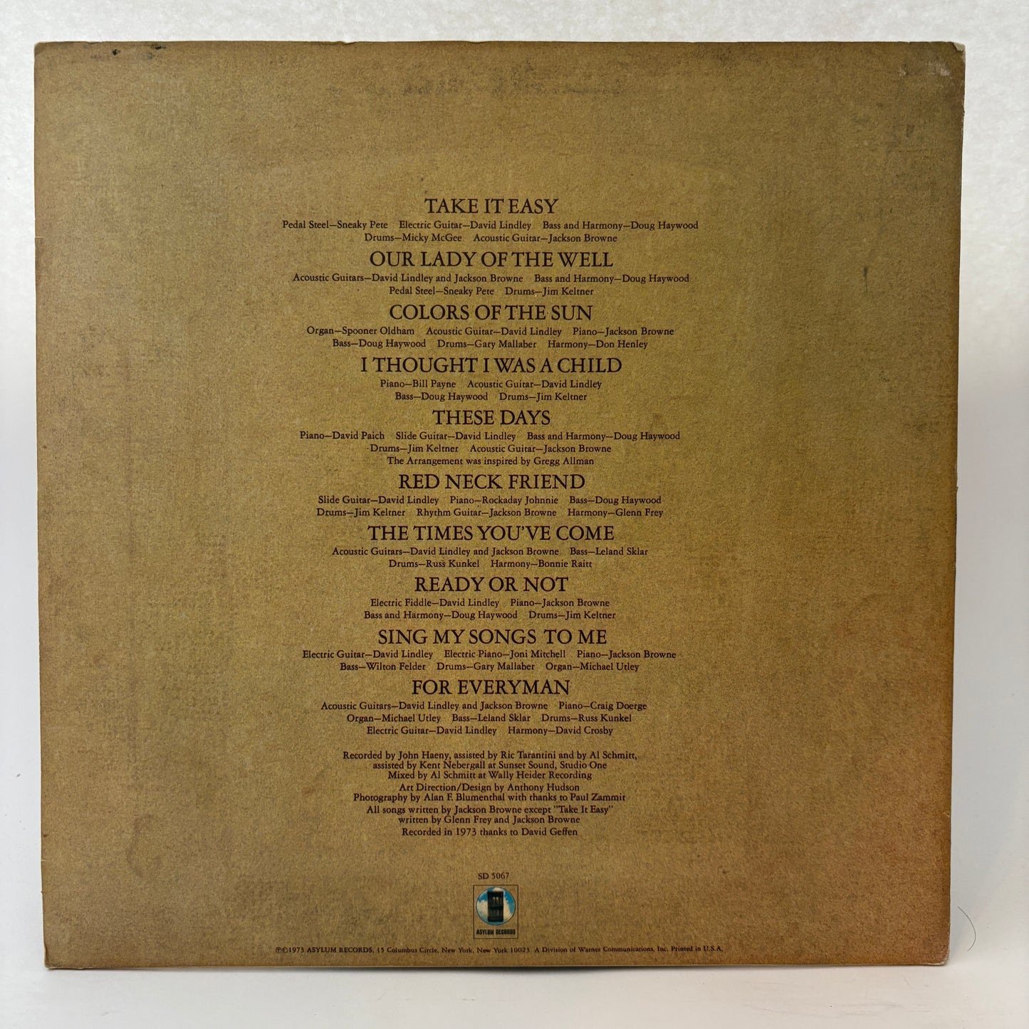 Jackson Browne : For Everyman (LP,Album,Reissue,Stereo)