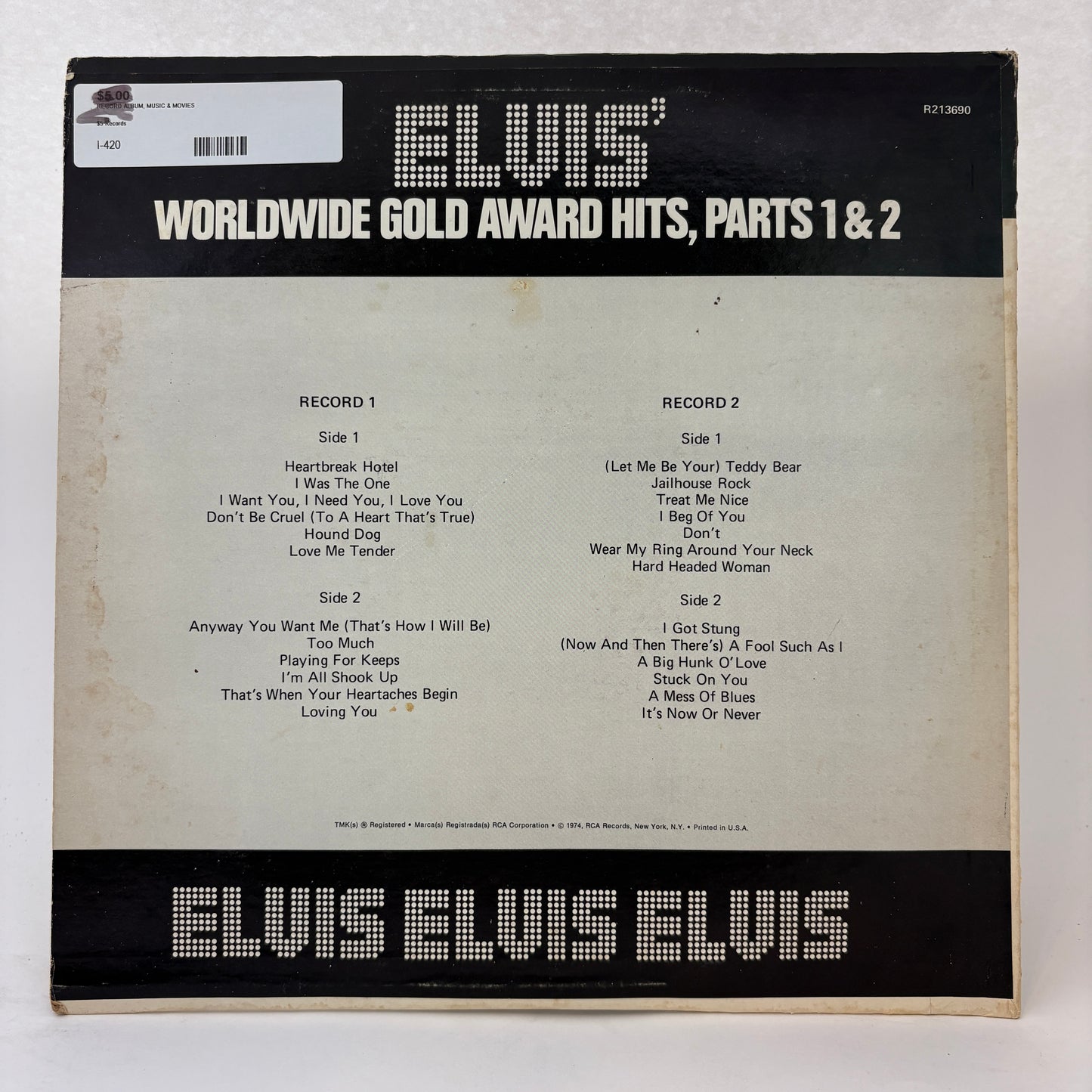 Elvis Presley : Worldwide Gold Award Hits, Parts 1 & 2 (LP,Compilation,Mono,Repress)