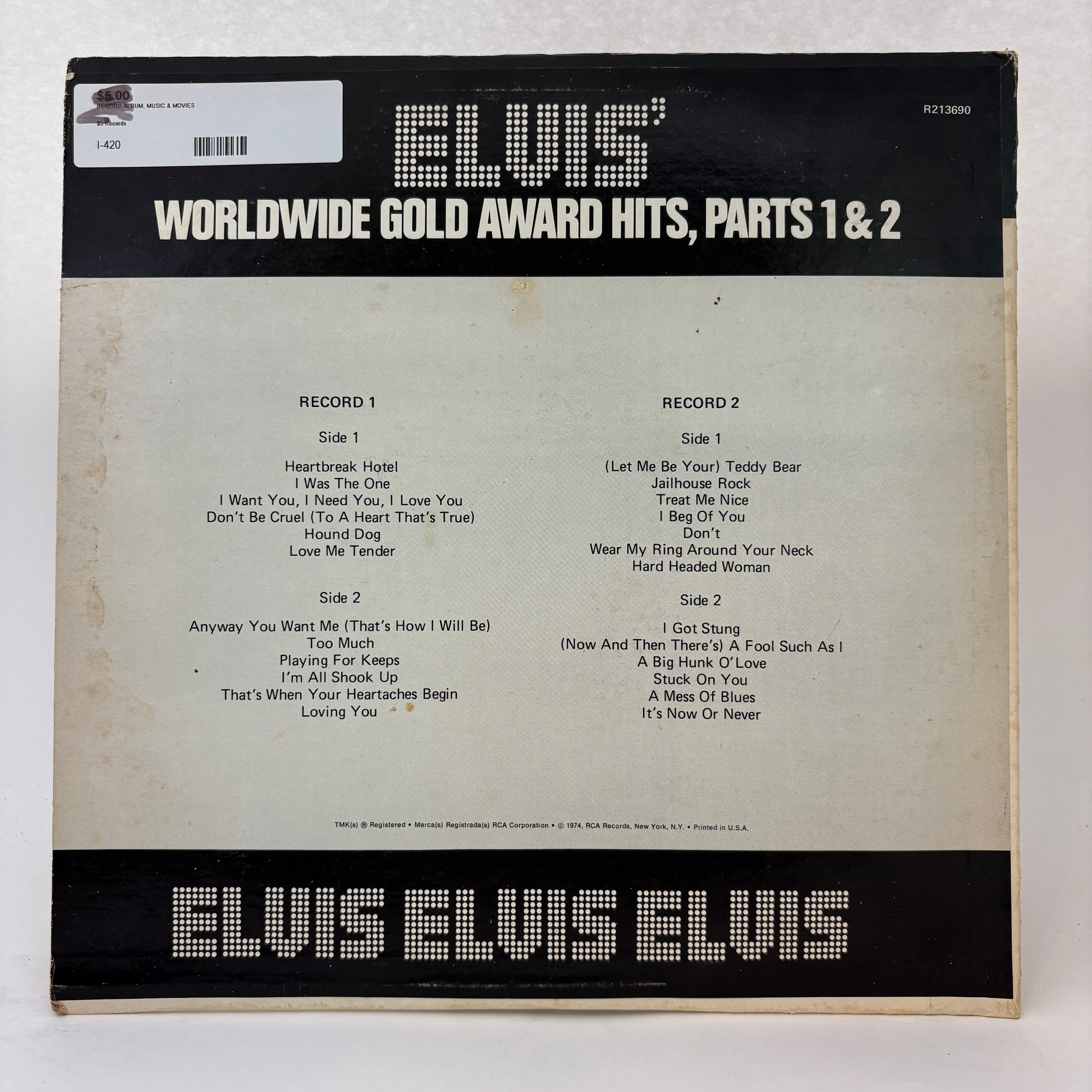 Elvis Presley : Worldwide Gold Award Hits, Parts 1 & 2 (LP,Compilation,Mono,Repress)