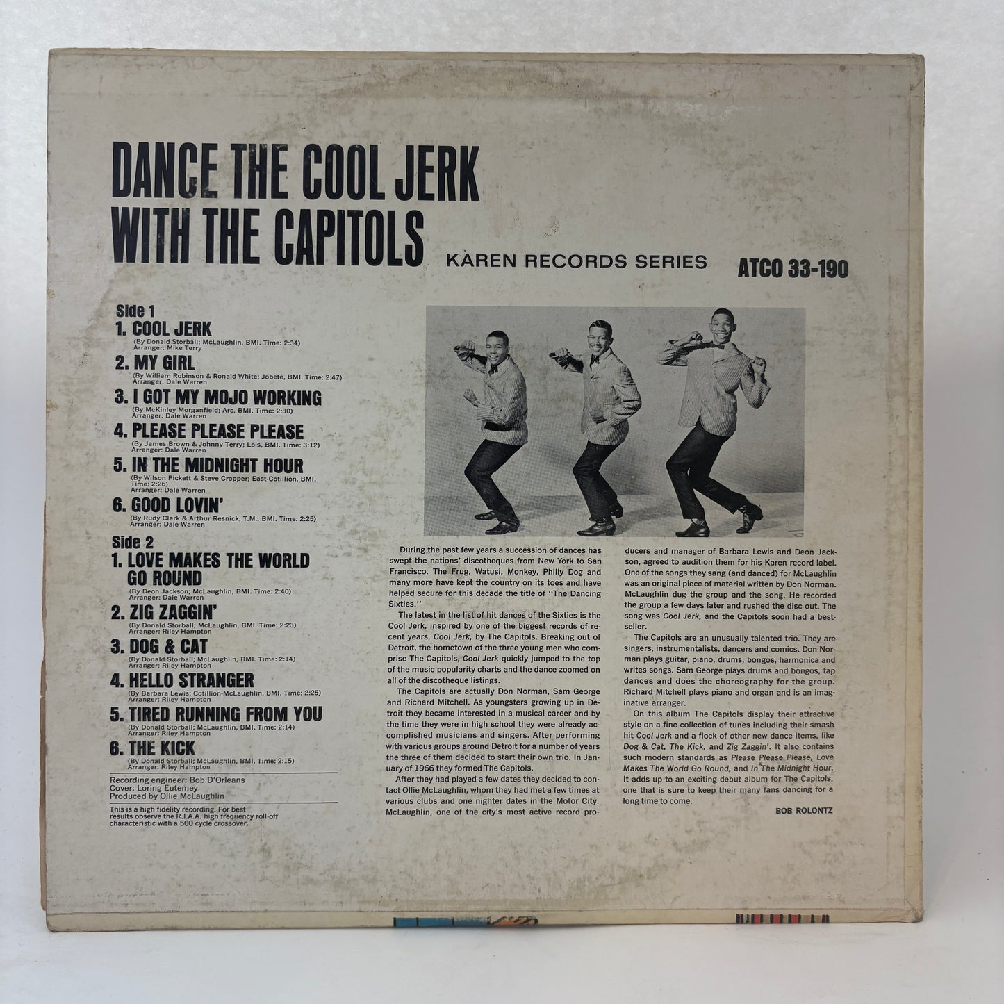 The Capitols : Dance The Cool Jerk With The Capitols (LP,Album,Mono)