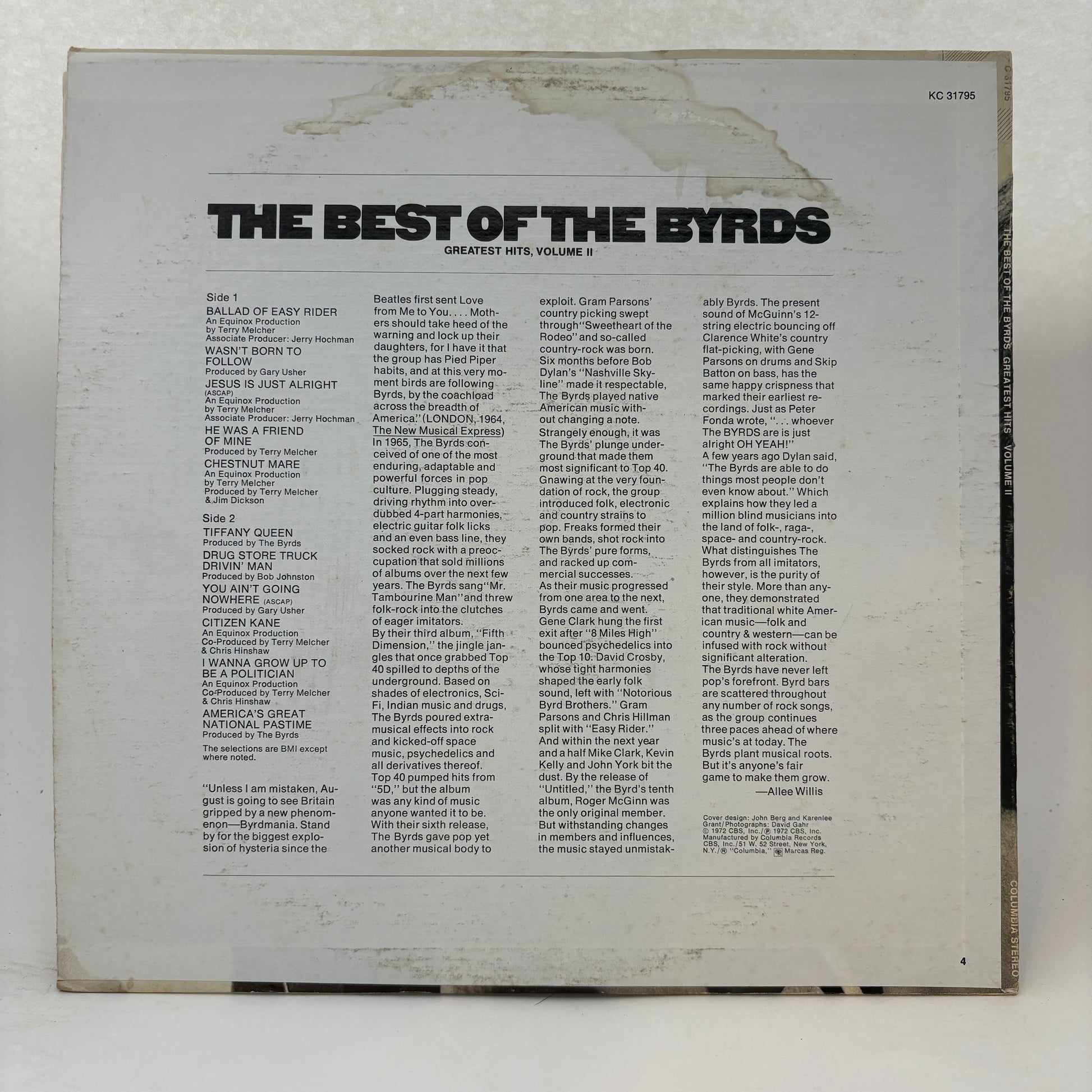 The Byrds : The Best Of The Byrds   Greatest Hits, Volume II  (LP,Compilation)