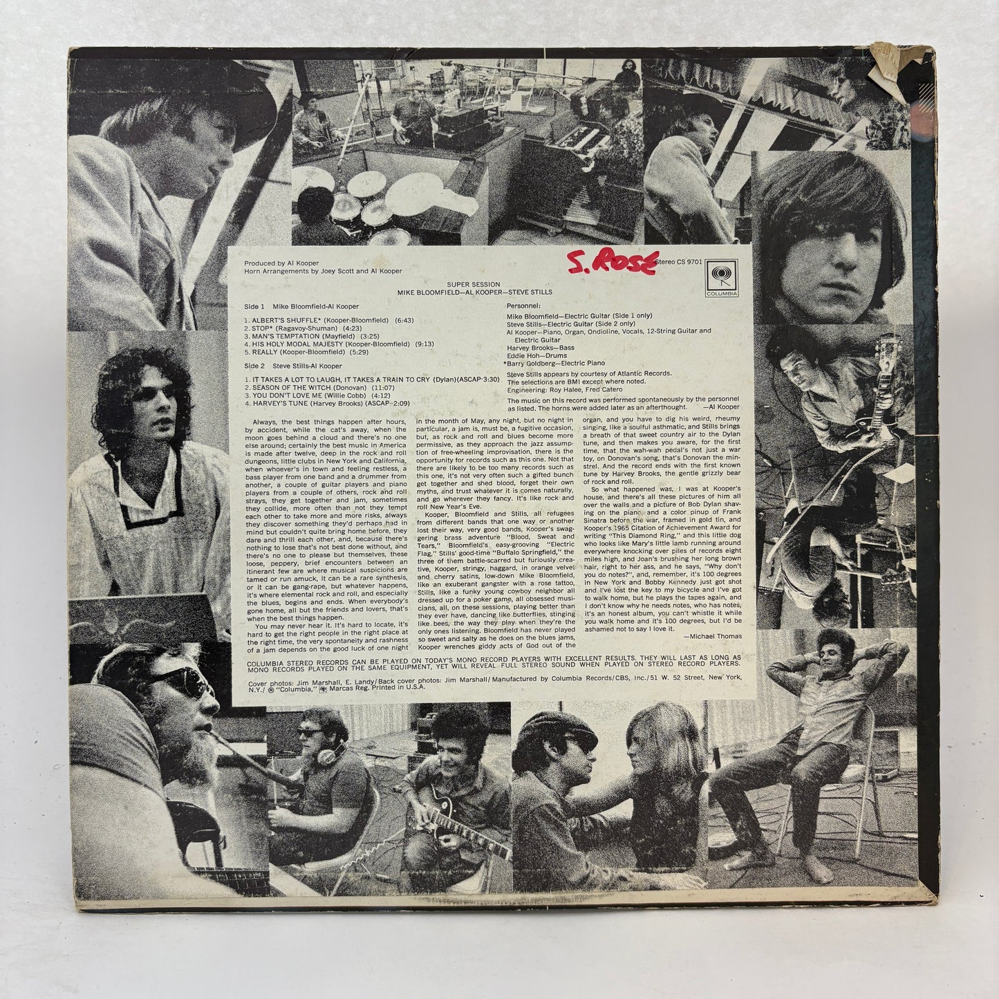 Mike Bloomfield / Al Kooper / Stephen Stills : Super Session (LP,Album,Stereo)