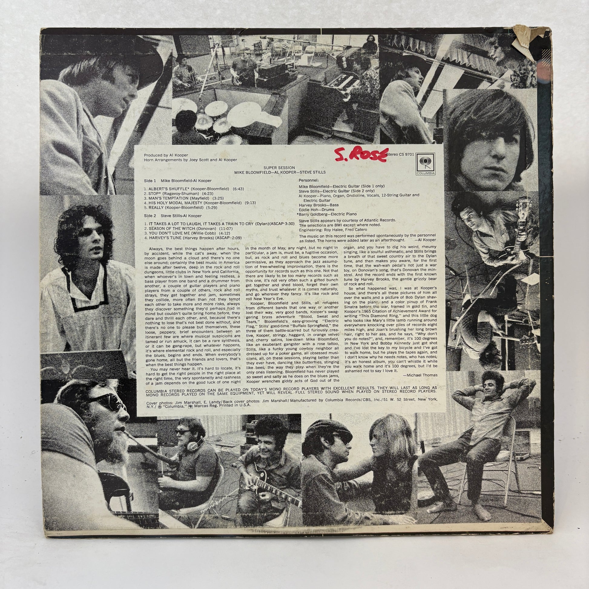 Mike Bloomfield / Al Kooper / Stephen Stills : Super Session (LP,Album,Stereo)
