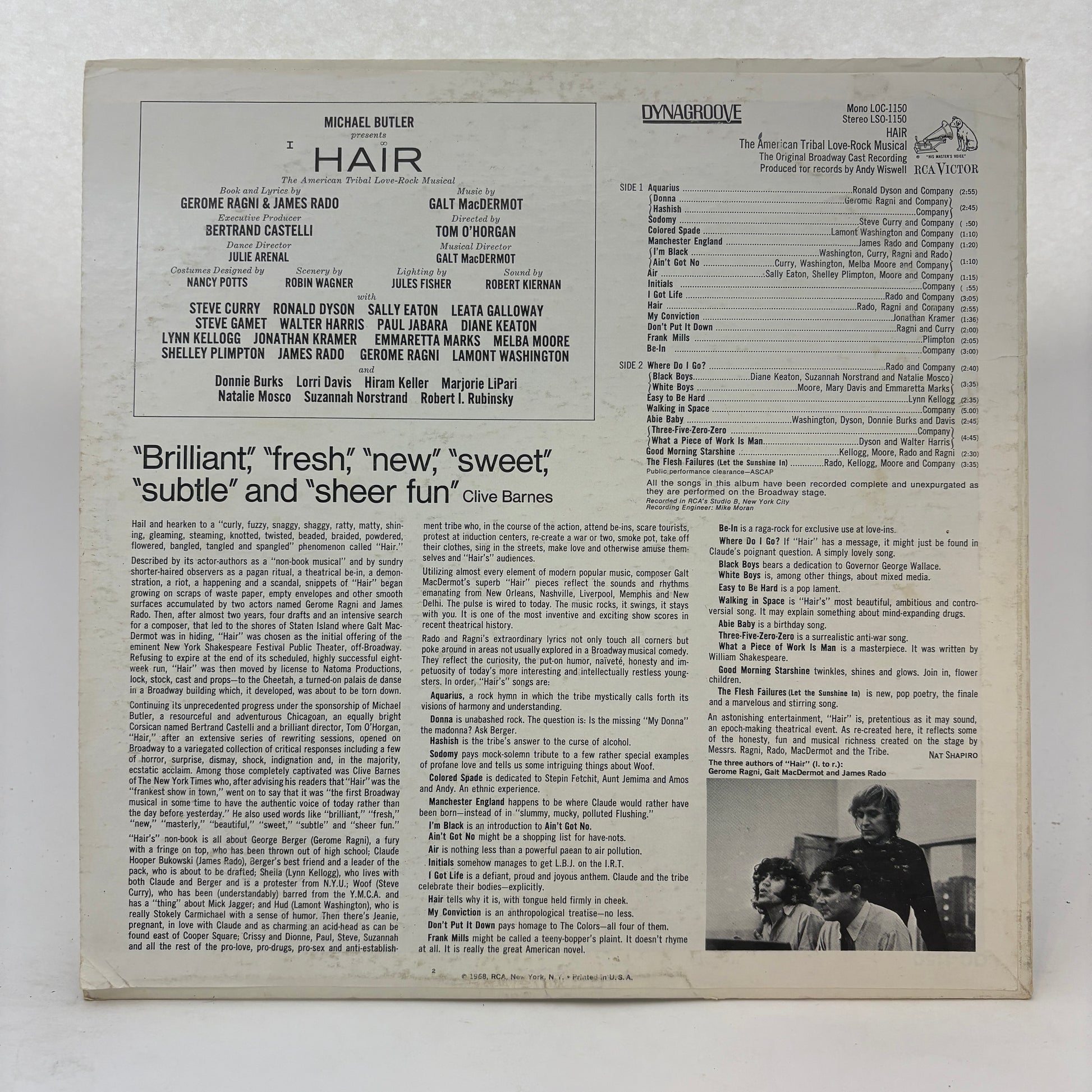 Various : Hair - The American Tribal Love-Rock Musical (The Original Broadway Cast Recording) (LP,Album,Repress,Stereo)