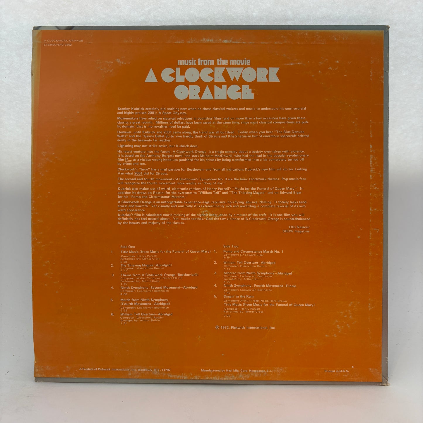 Monte Cross / English Festival Orchestra : Music From The Movie A Clockwork Orange (LP,Album,Stereo)
