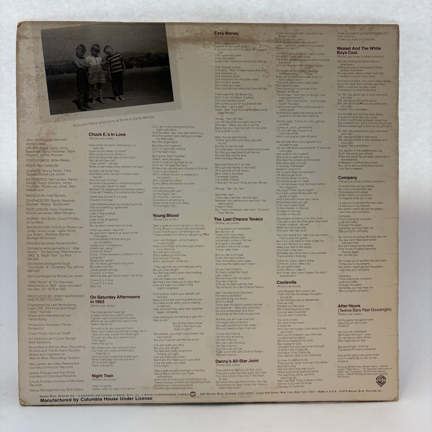 Rickie Lee Jones : Rickie Lee Jones (LP,Album,Club Edition)