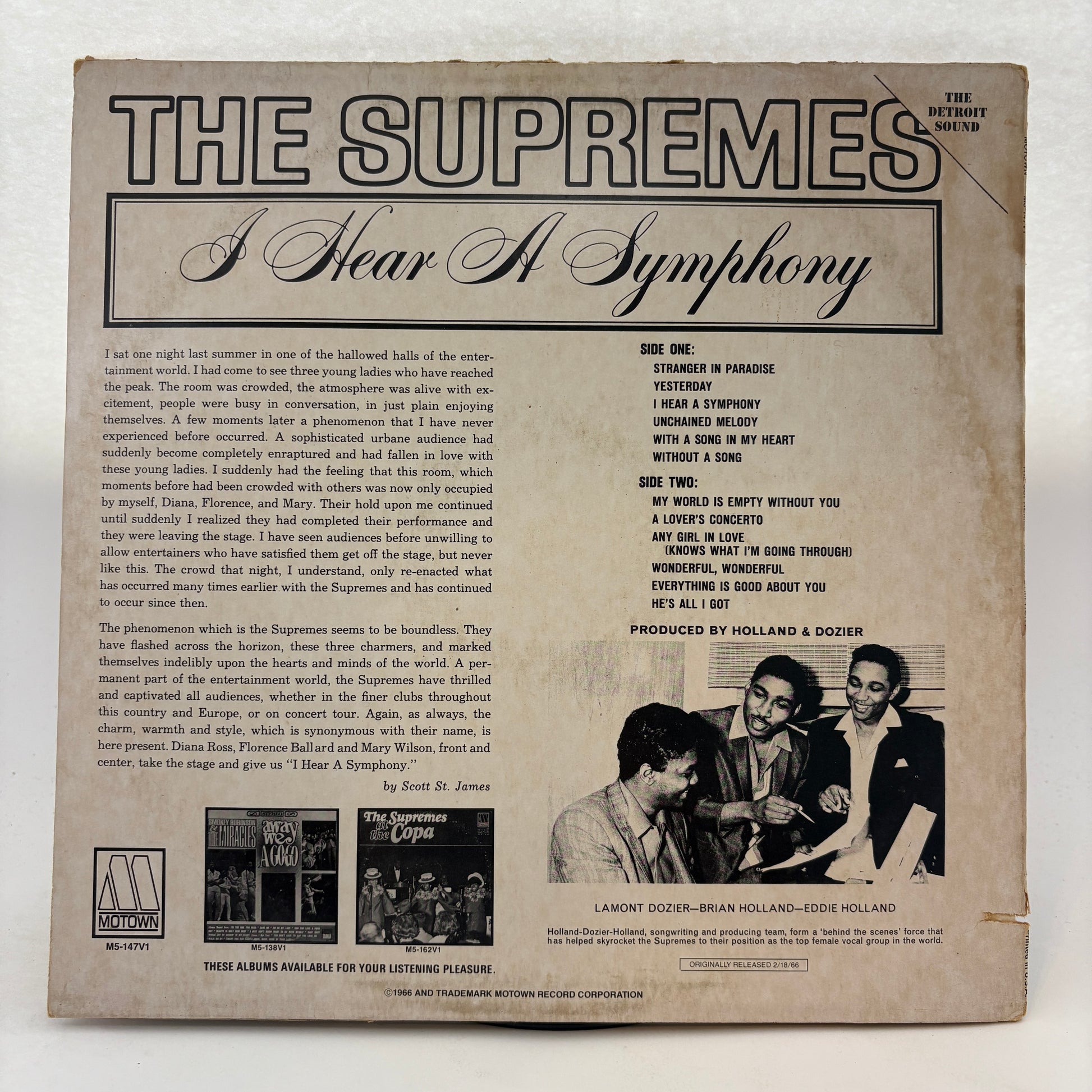 The Supremes : I Hear A Symphony (LP,Album,Reissue)
