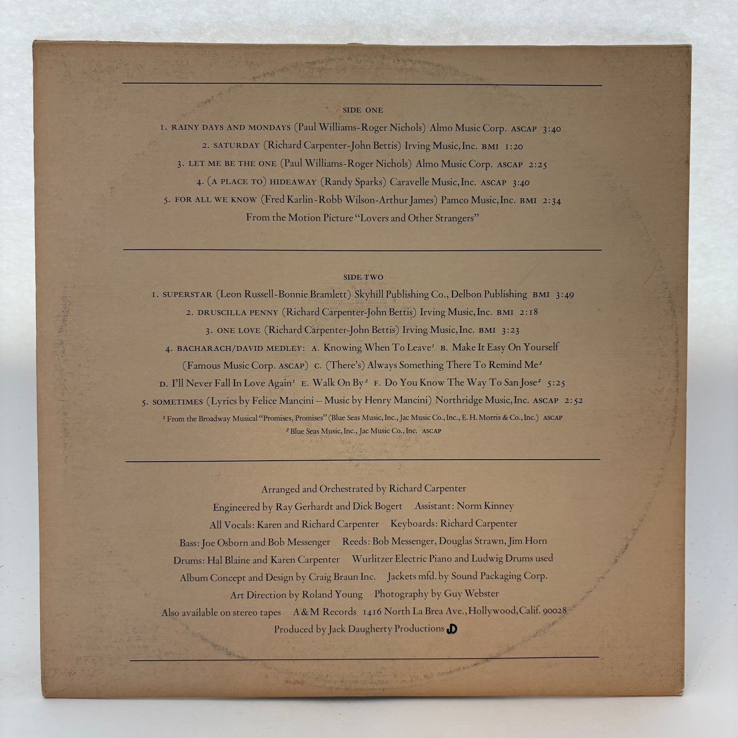 Carpenters : Carpenters (LP,Album,Stereo)