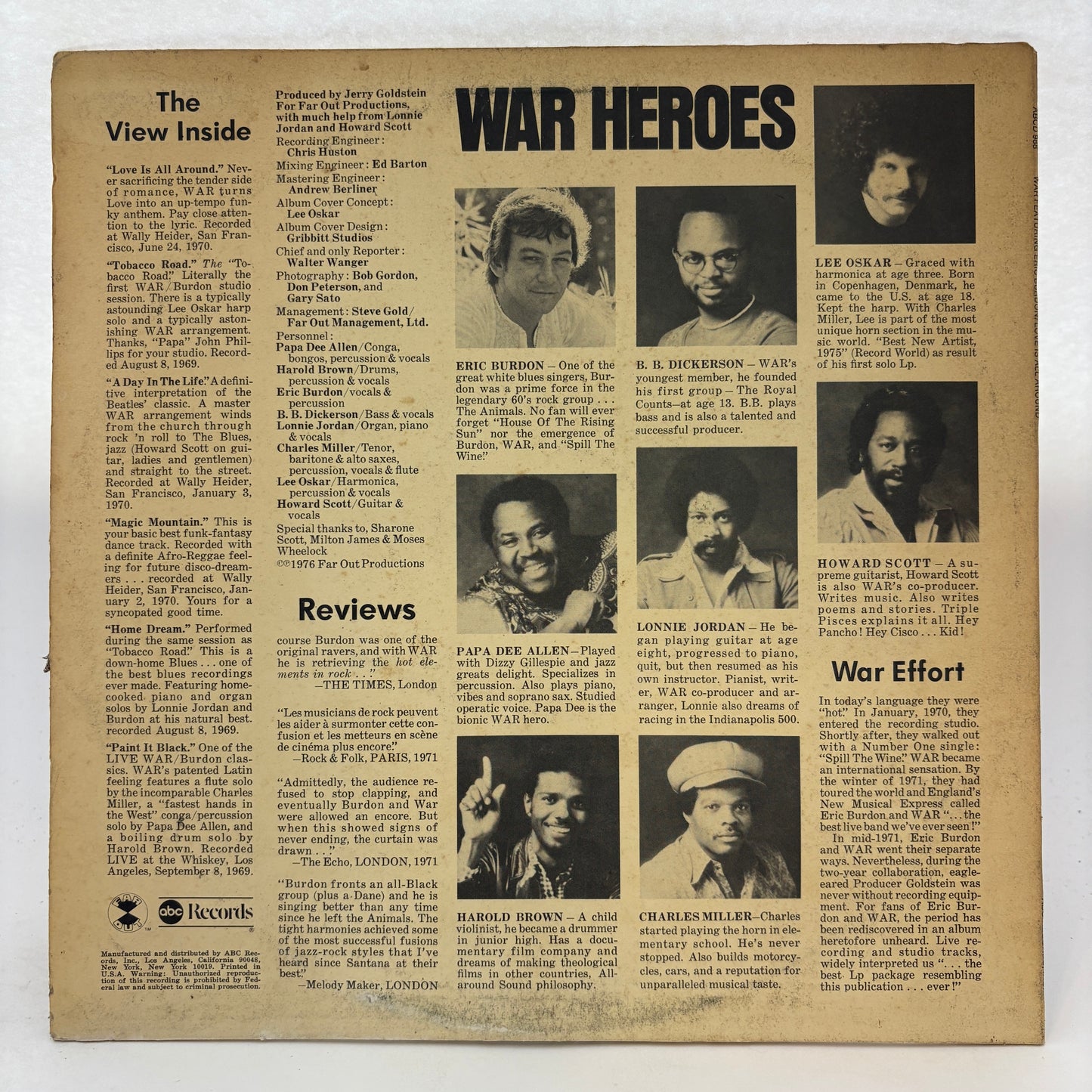 Eric Burdon & War : Love Is All Around (LP,Album,Stereo)