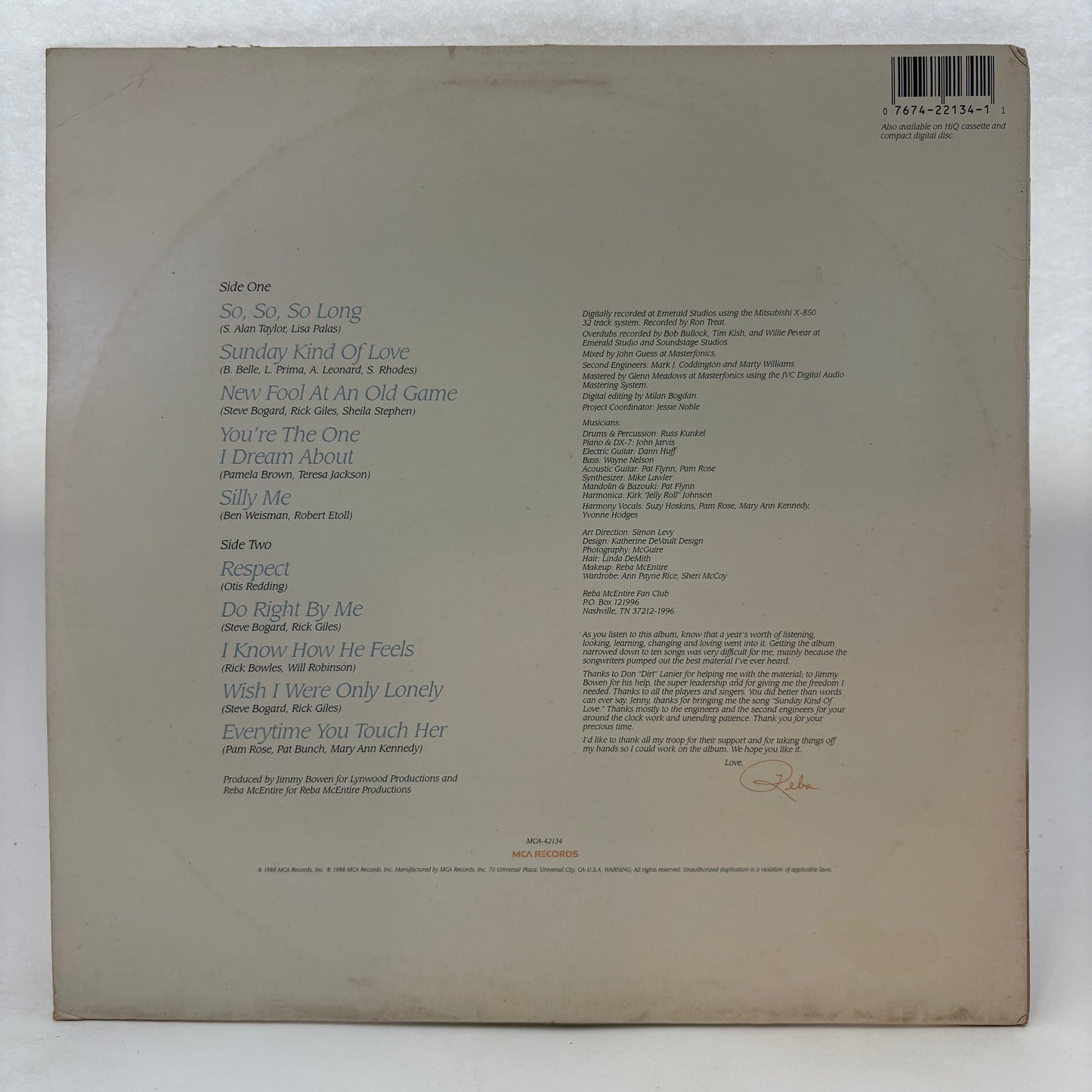 Reba McEntire : Reba (LP,Album)