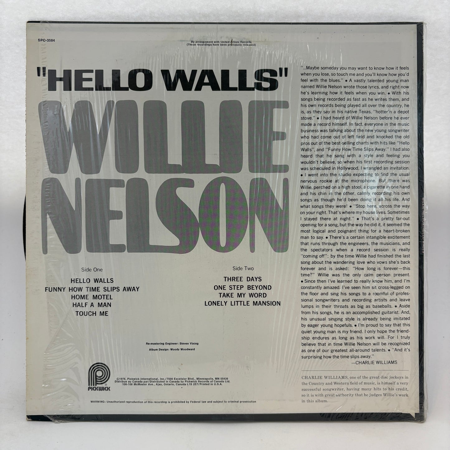 Willie Nelson : Hello Walls (LP,Compilation,Reissue,Stereo)