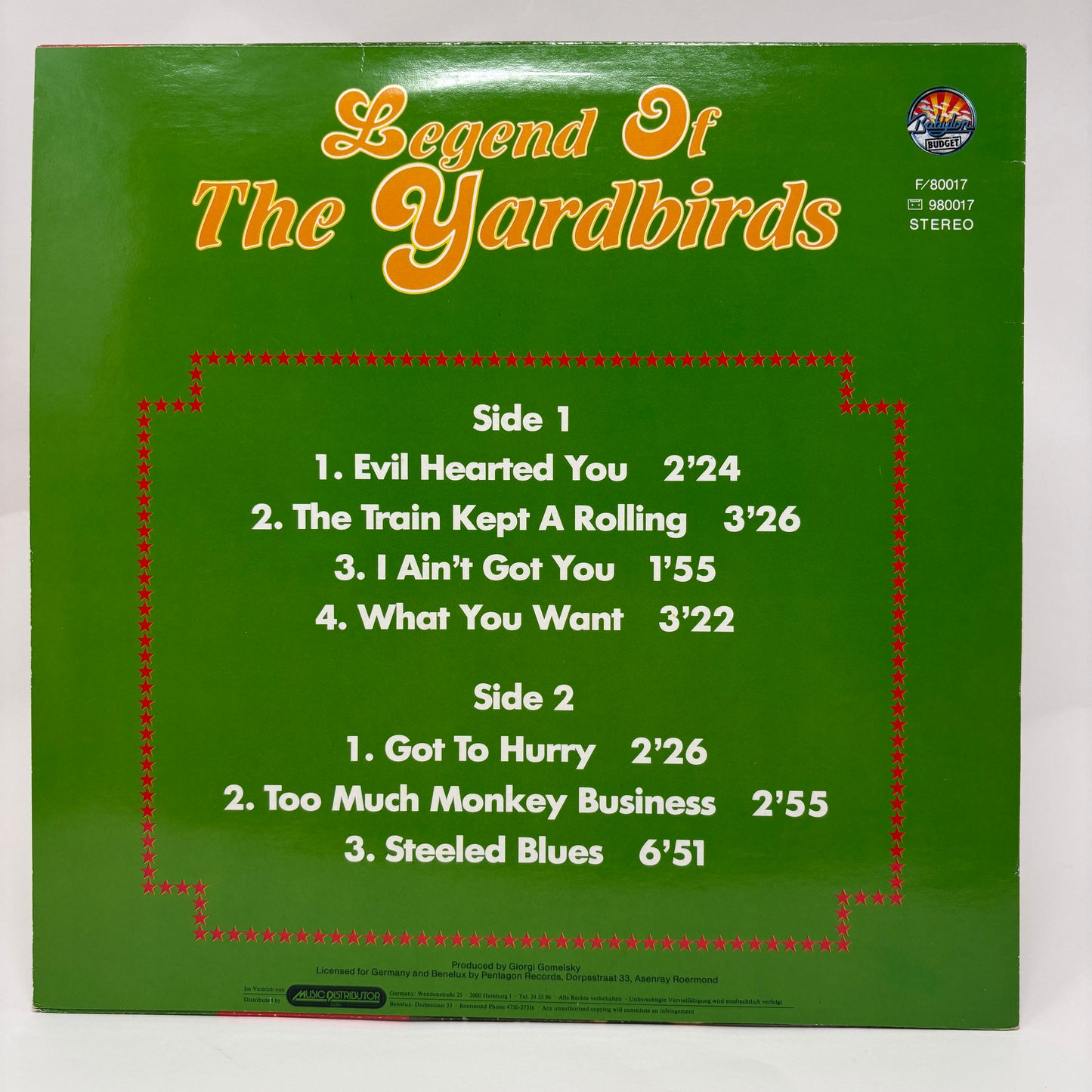 The Yardbirds : Legend Of The Yardbirds Vol. 1 (LP,Compilation)