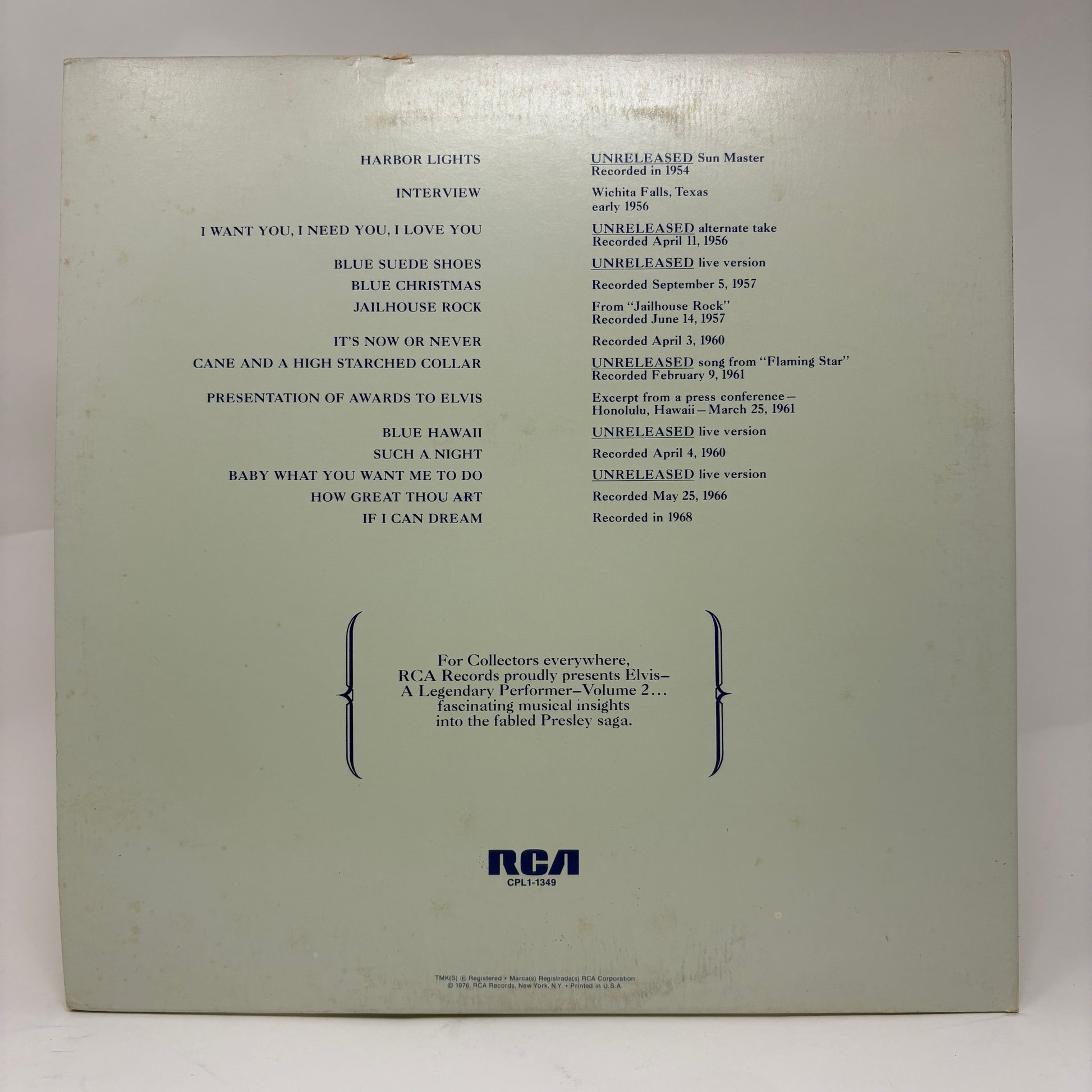 Elvis Presley : A Legendary Performer - Volume 2 (LP,Compilation)