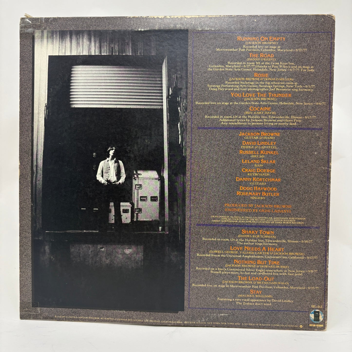 Jackson Browne : Running On Empty (LP,Album,Stereo)