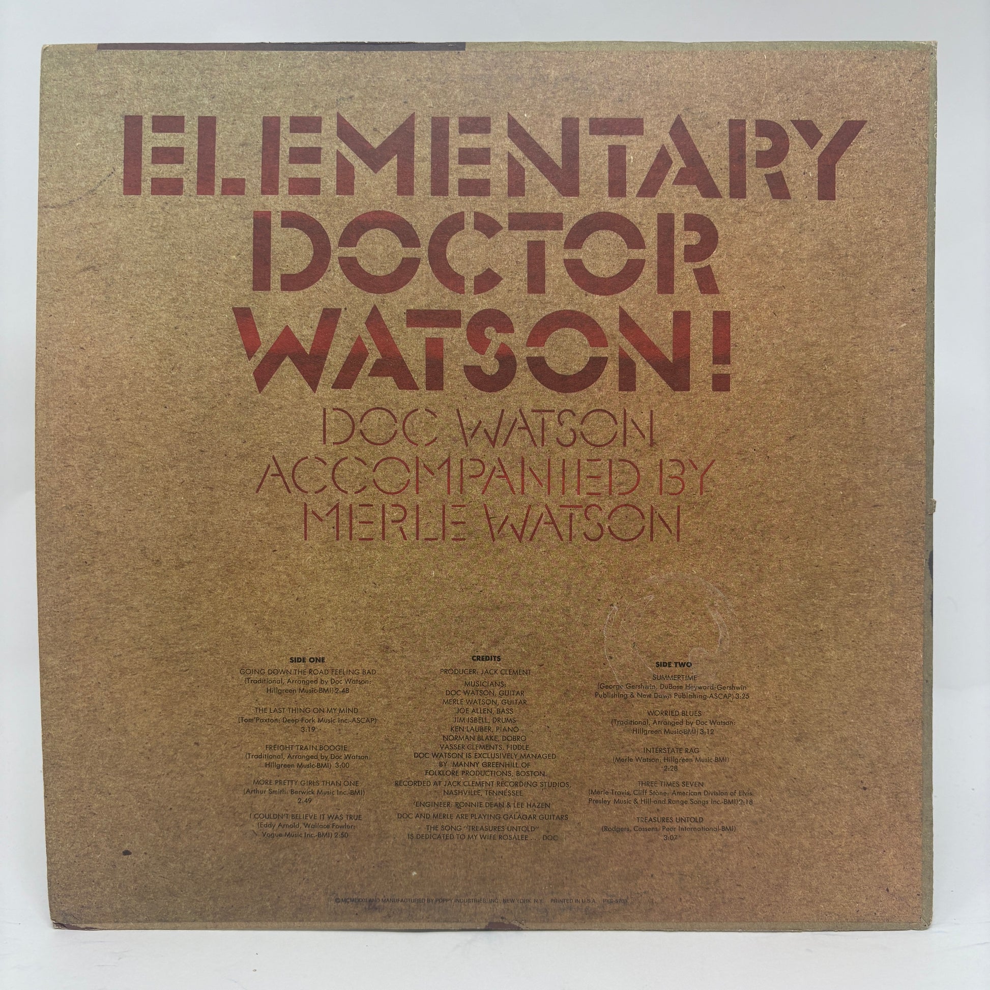 Doc Watson : Elementary Doctor Watson (LP,Album)