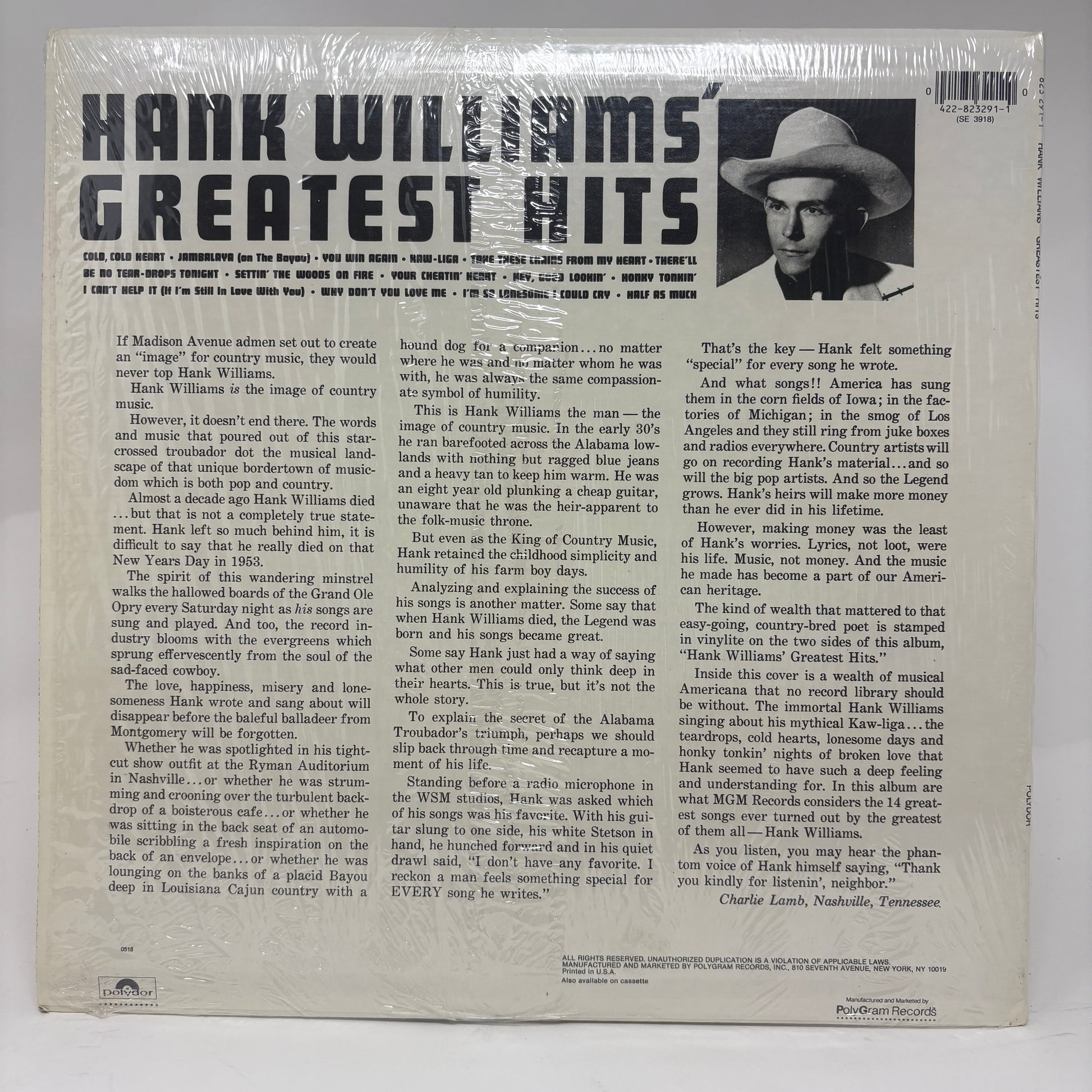 Hank Williams : Greatest Hits (LP,Compilation,Reissue,Stereo)