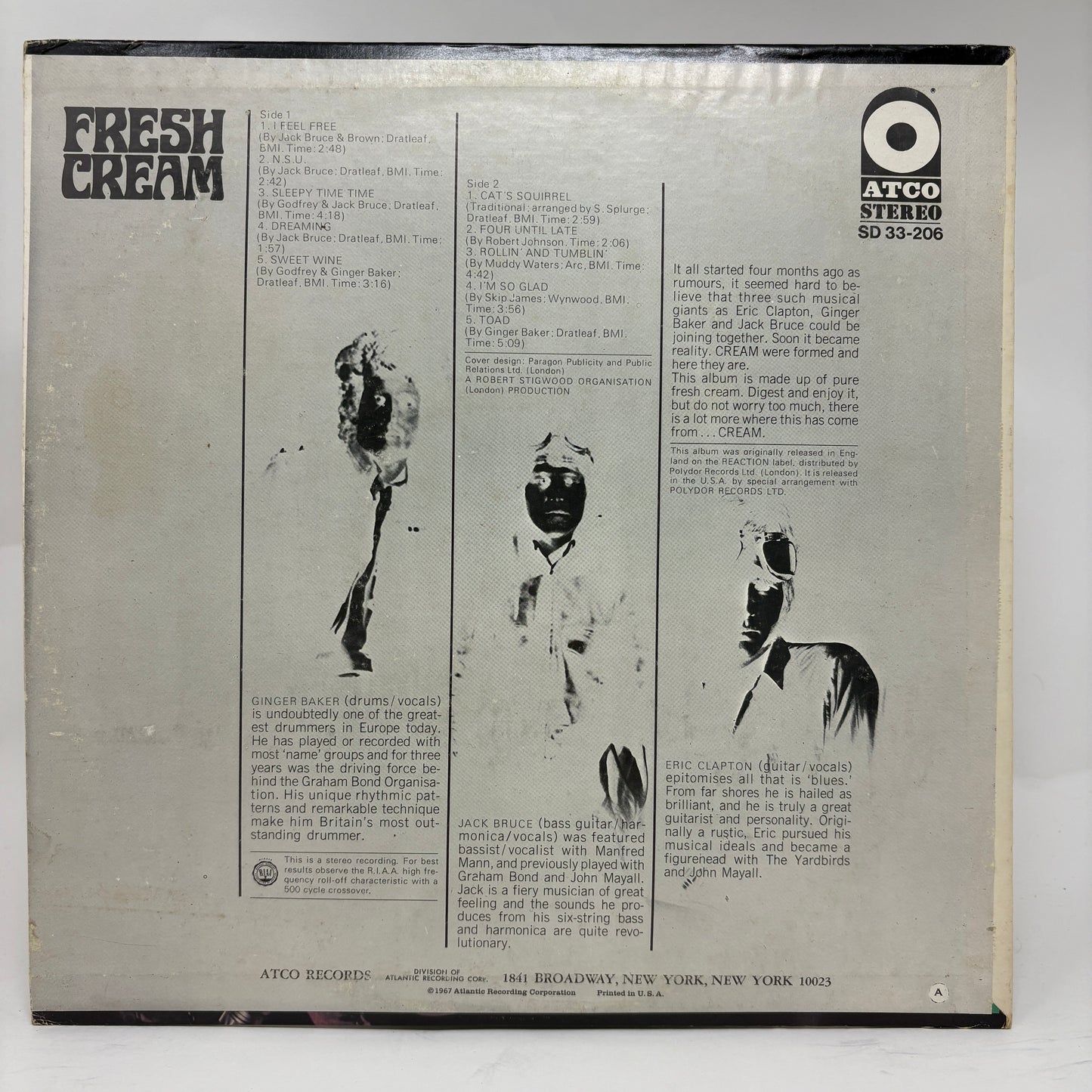 Cream (2) : Fresh Cream (LP,Album,Stereo)